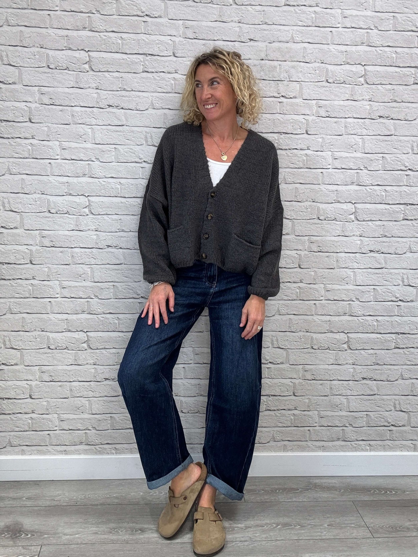 Fleurs Cardigan | Anthracite