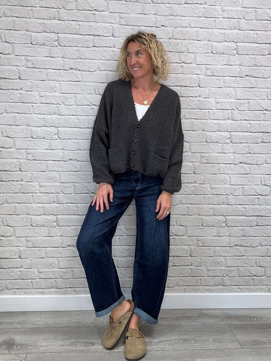 Fleurs Cardigan | Anthracite