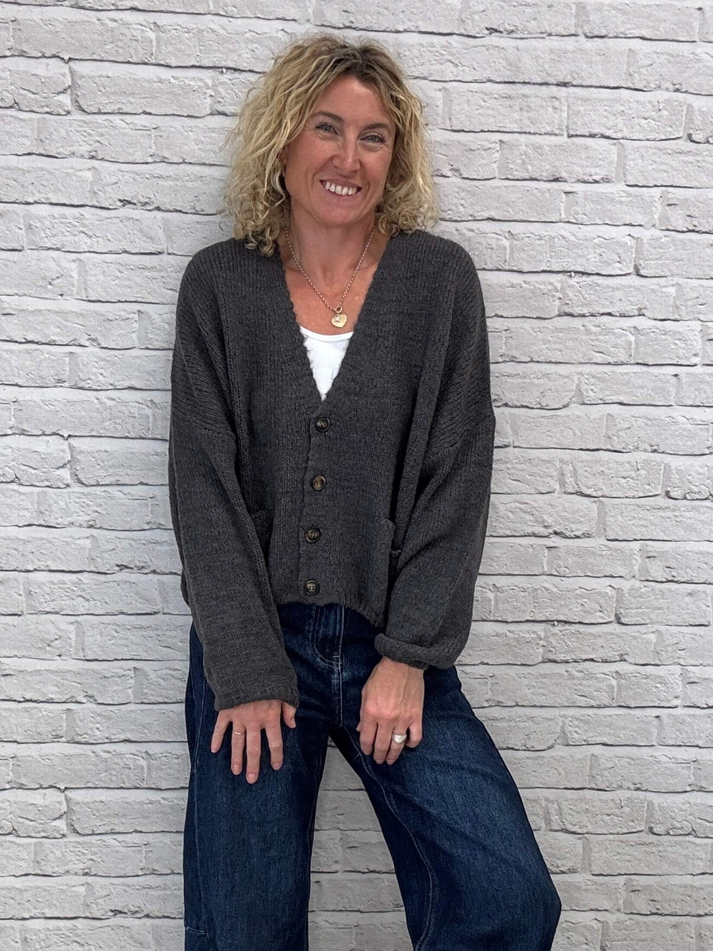 Fleurs Cardigan | Anthracite