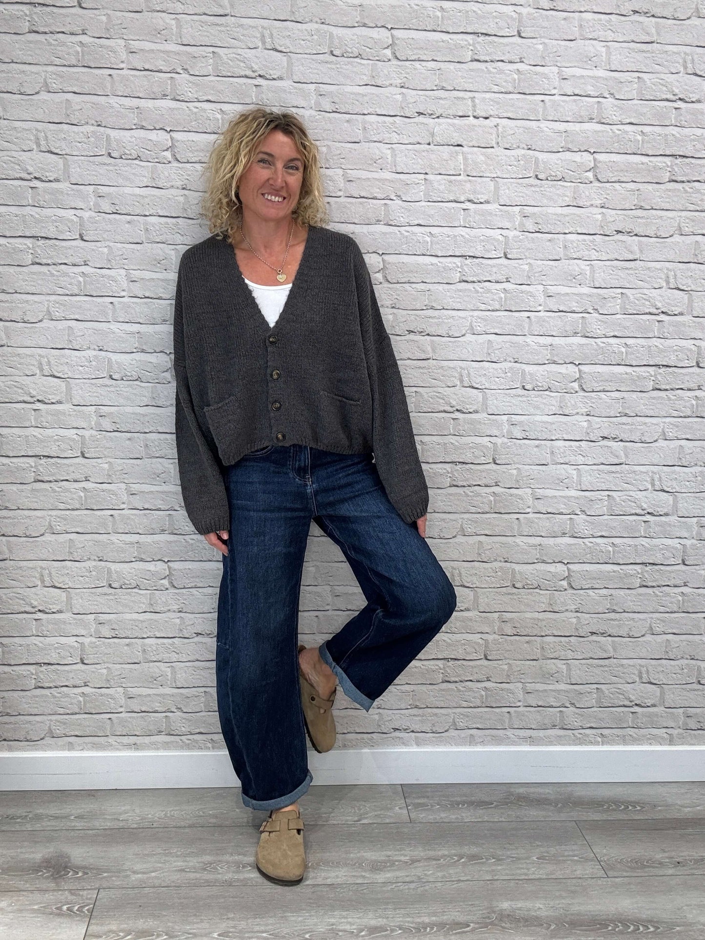 Fleurs Cardigan | Anthracite