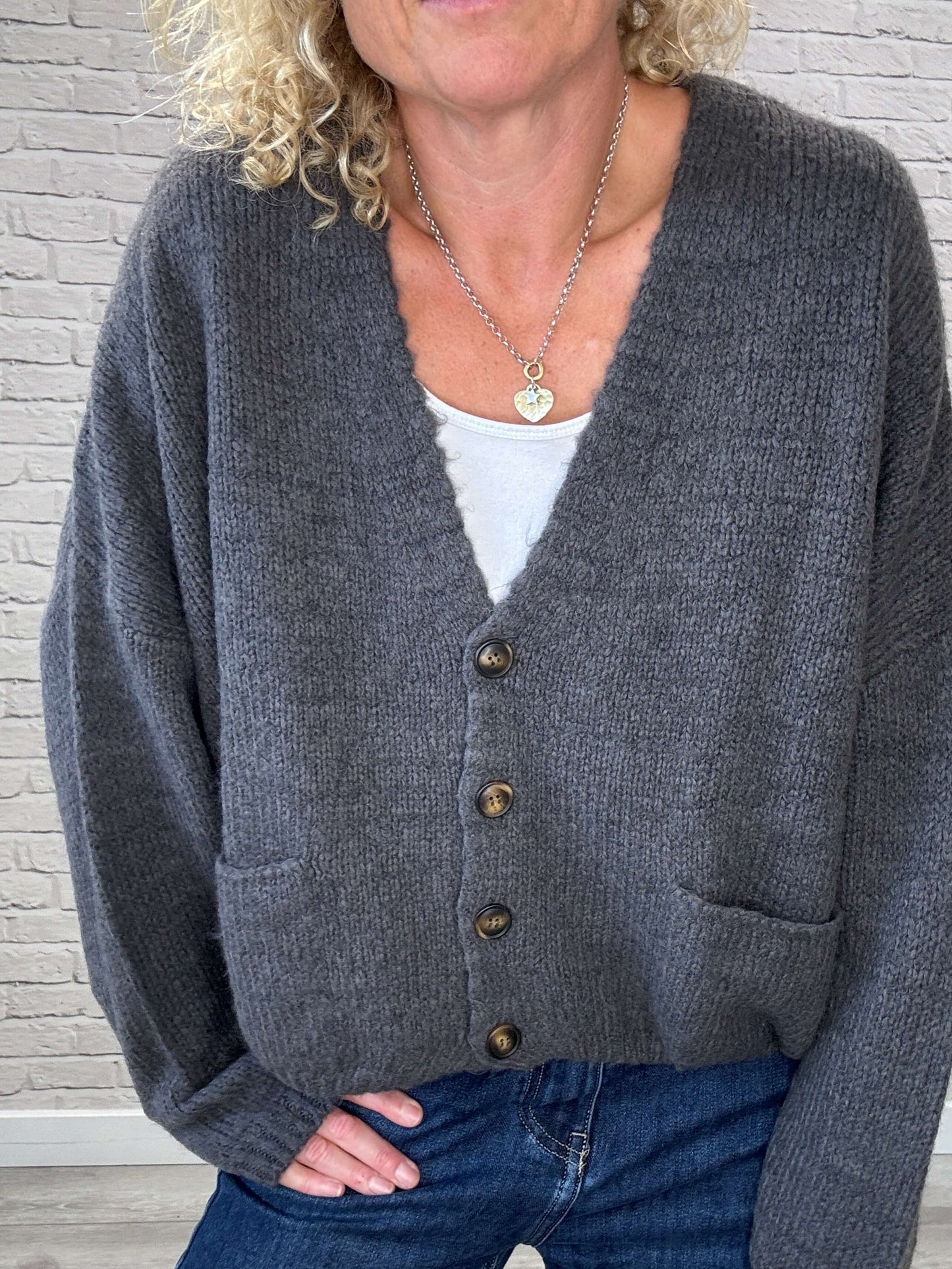 Fleurs Cardigan | Anthracite