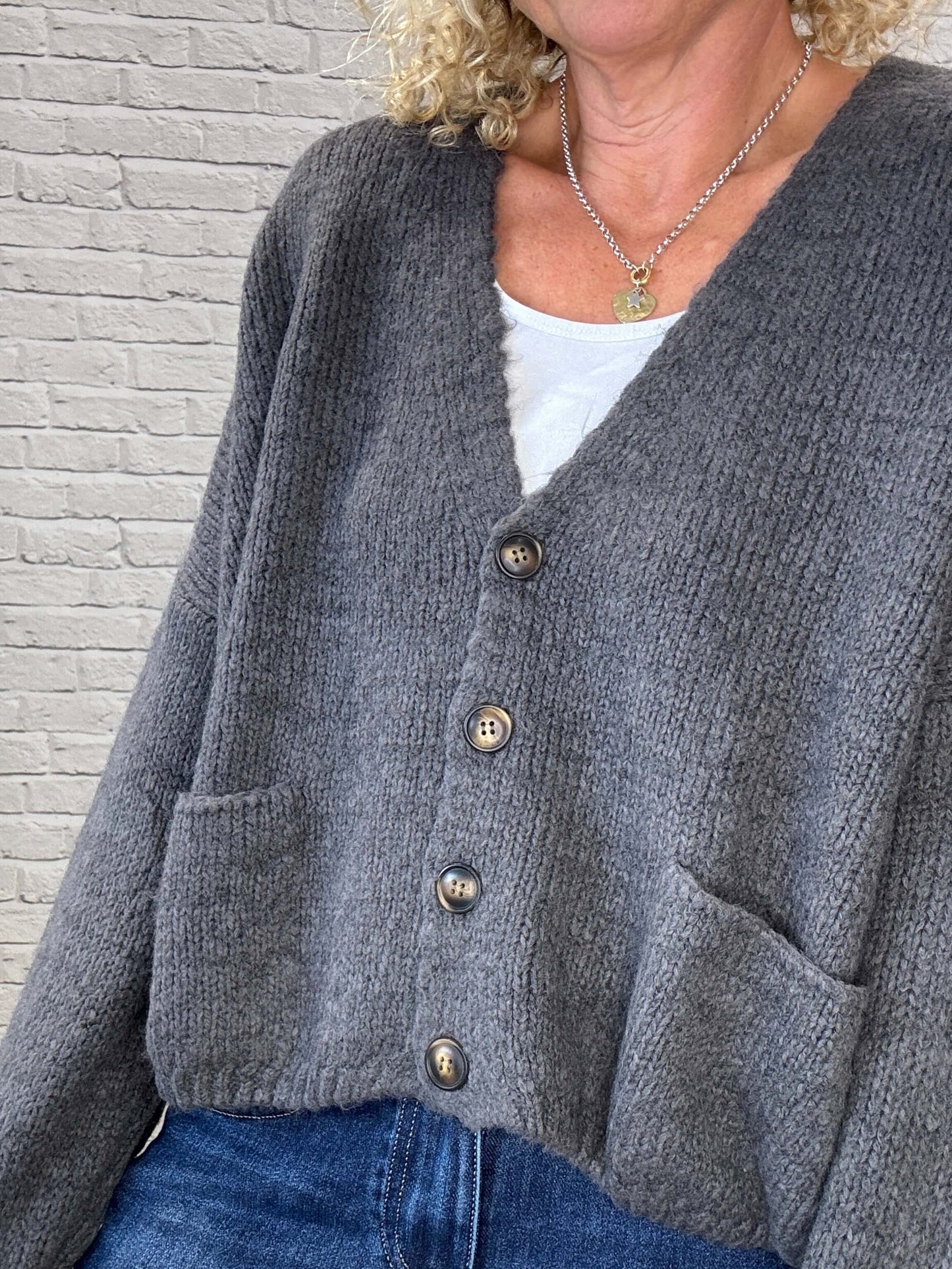 Fleurs Cardigan | Anthracite