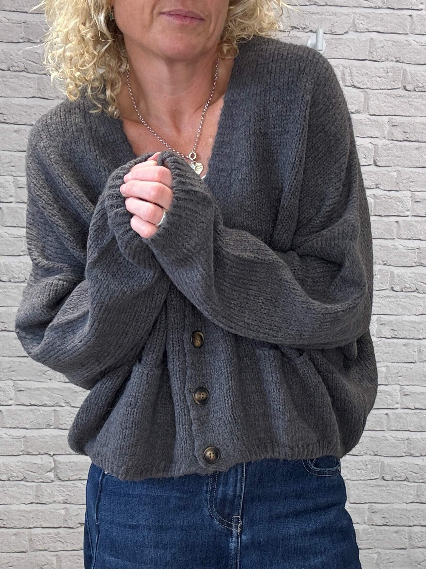 Fleurs Cardigan | Anthracite