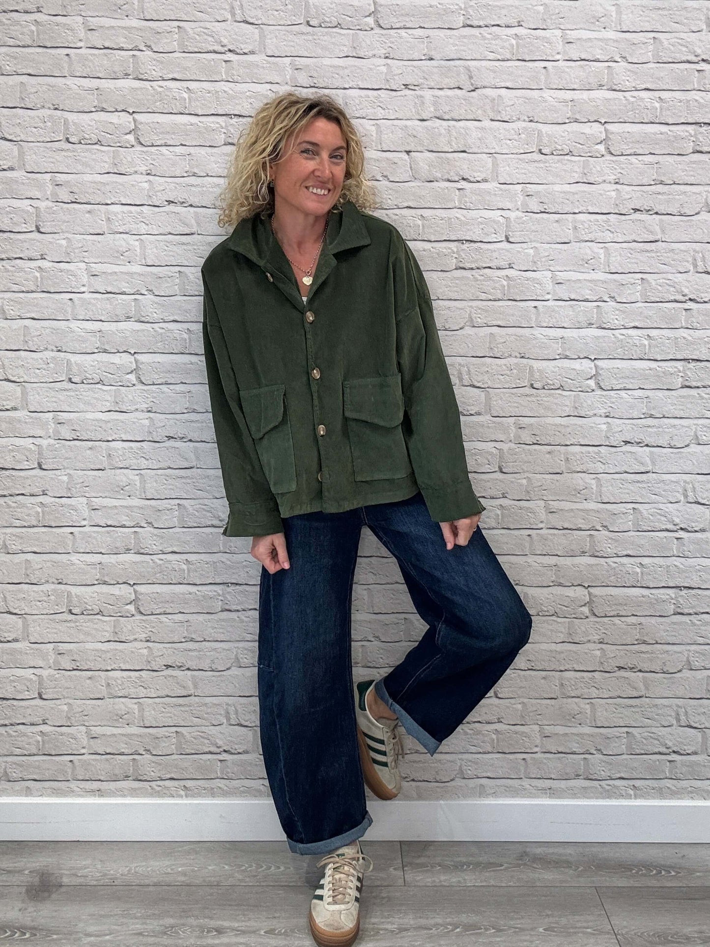 Bosco Oversized Cord Utility Jacket | Iguana Green