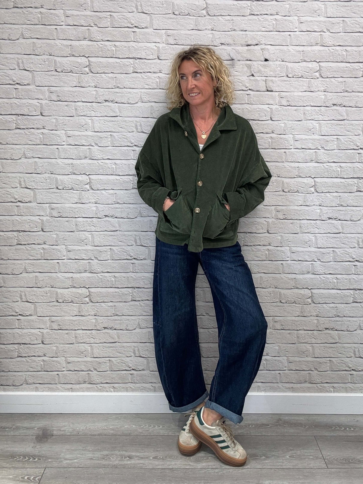 Bosco Oversized Cord Utility Jacket | Iguana Green