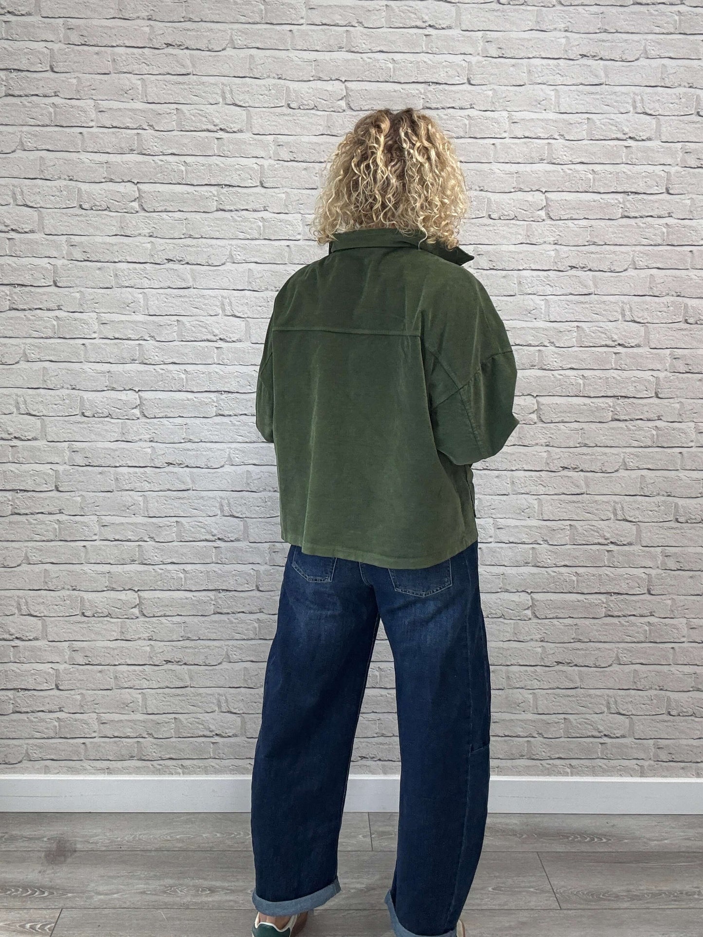 Bosco Oversized Cord Utility Jacket | Iguana Green