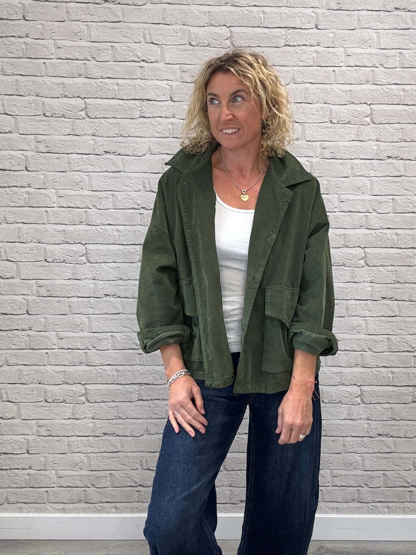 Bosco Oversized Cord Utility Jacket | Iguana Green