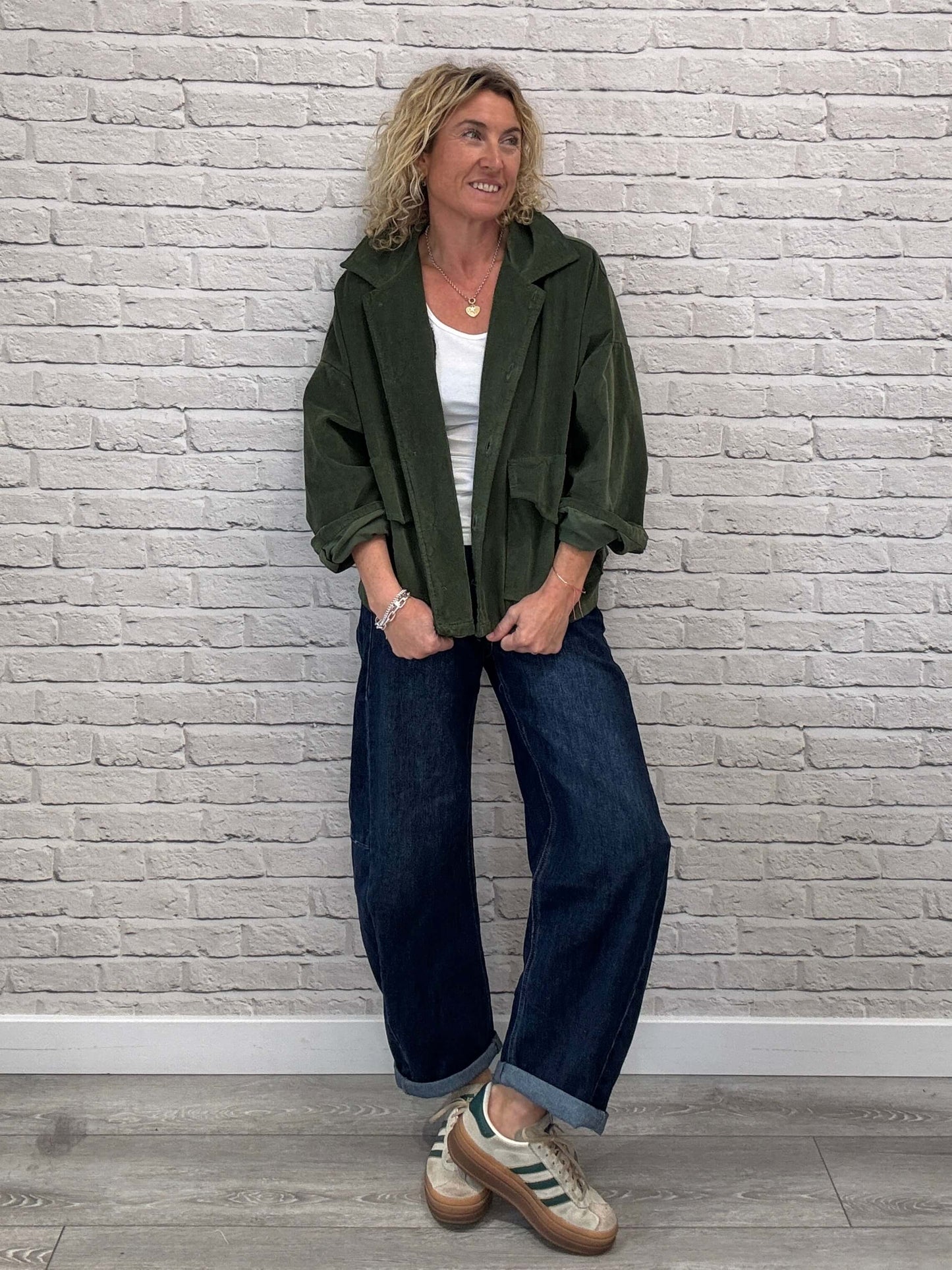 Bosco Oversized Cord Utility Jacket | Iguana Green