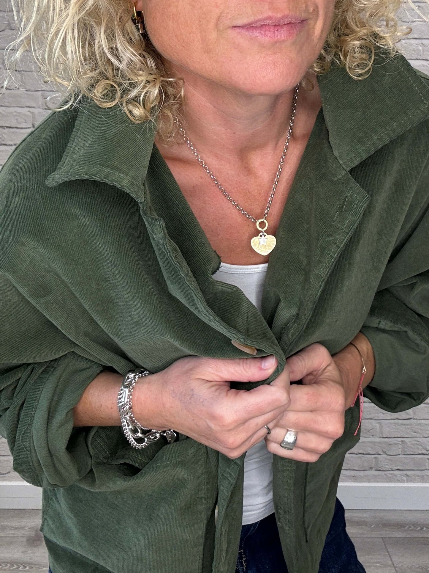 Bosco Oversized Cord Utility Jacket | Iguana Green