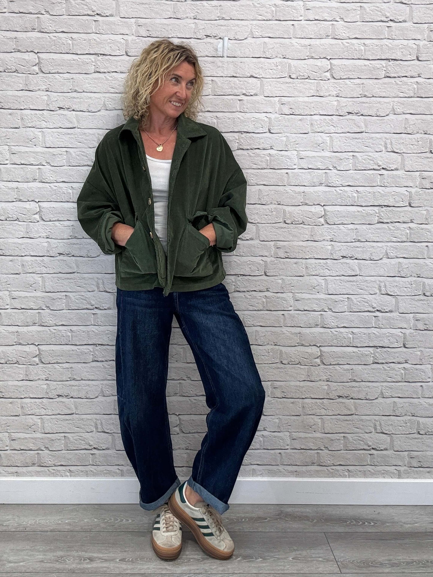 Bosco Oversized Cord Utility Jacket | Iguana Green