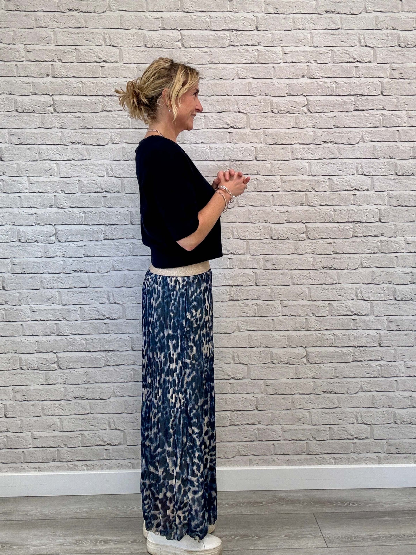 Cambridge Maxi Skirt | Navy Leopard