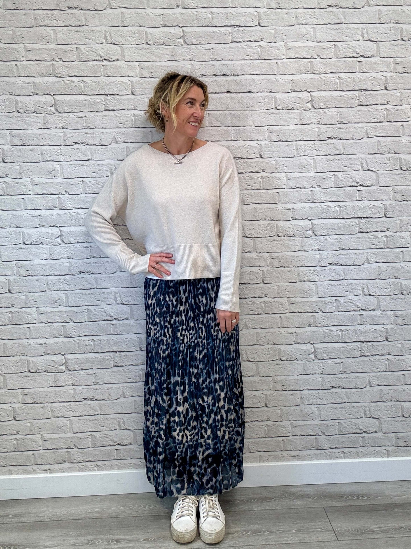 Cambridge Maxi Skirt | Navy Leopard