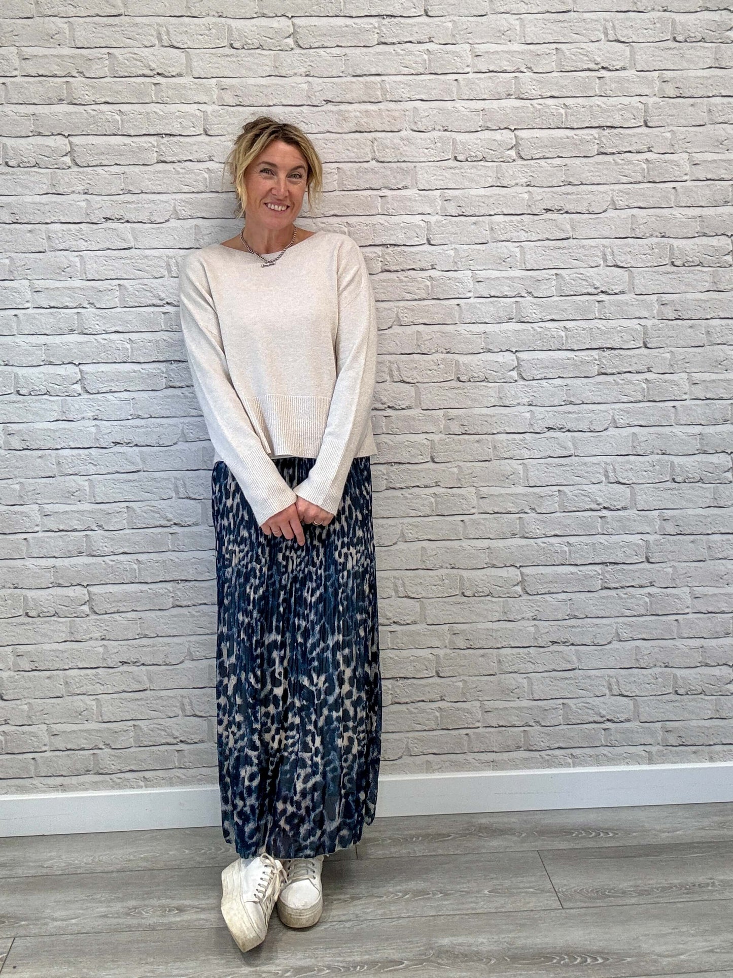 Cambridge Maxi Skirt | Navy Leopard