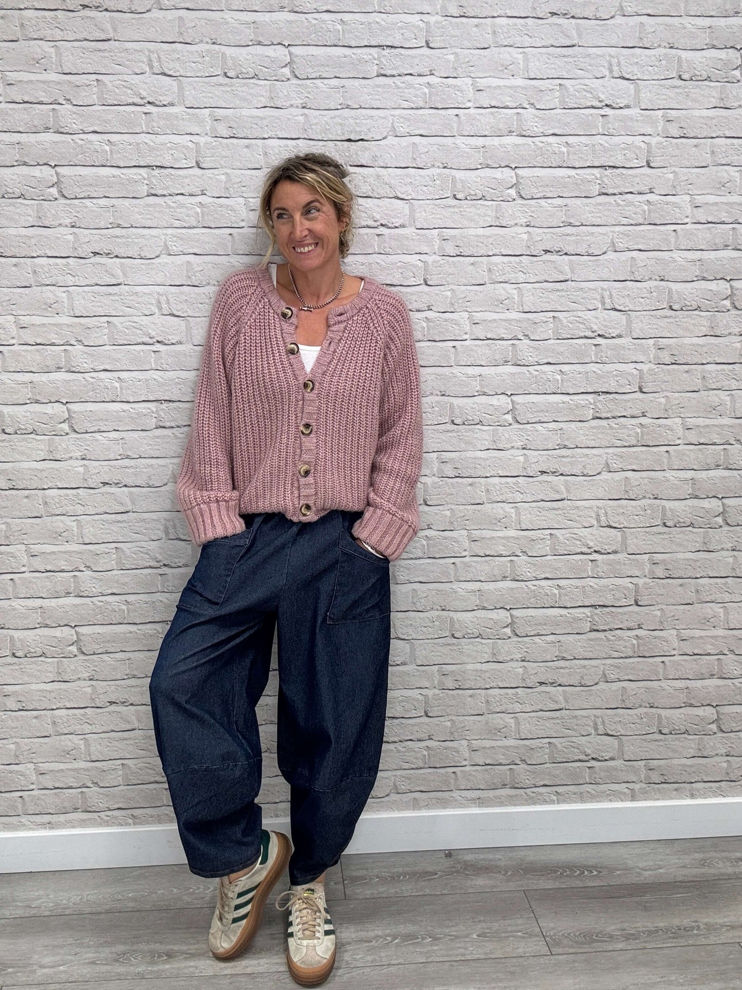 Denim Front Pocket Cocoon Pants