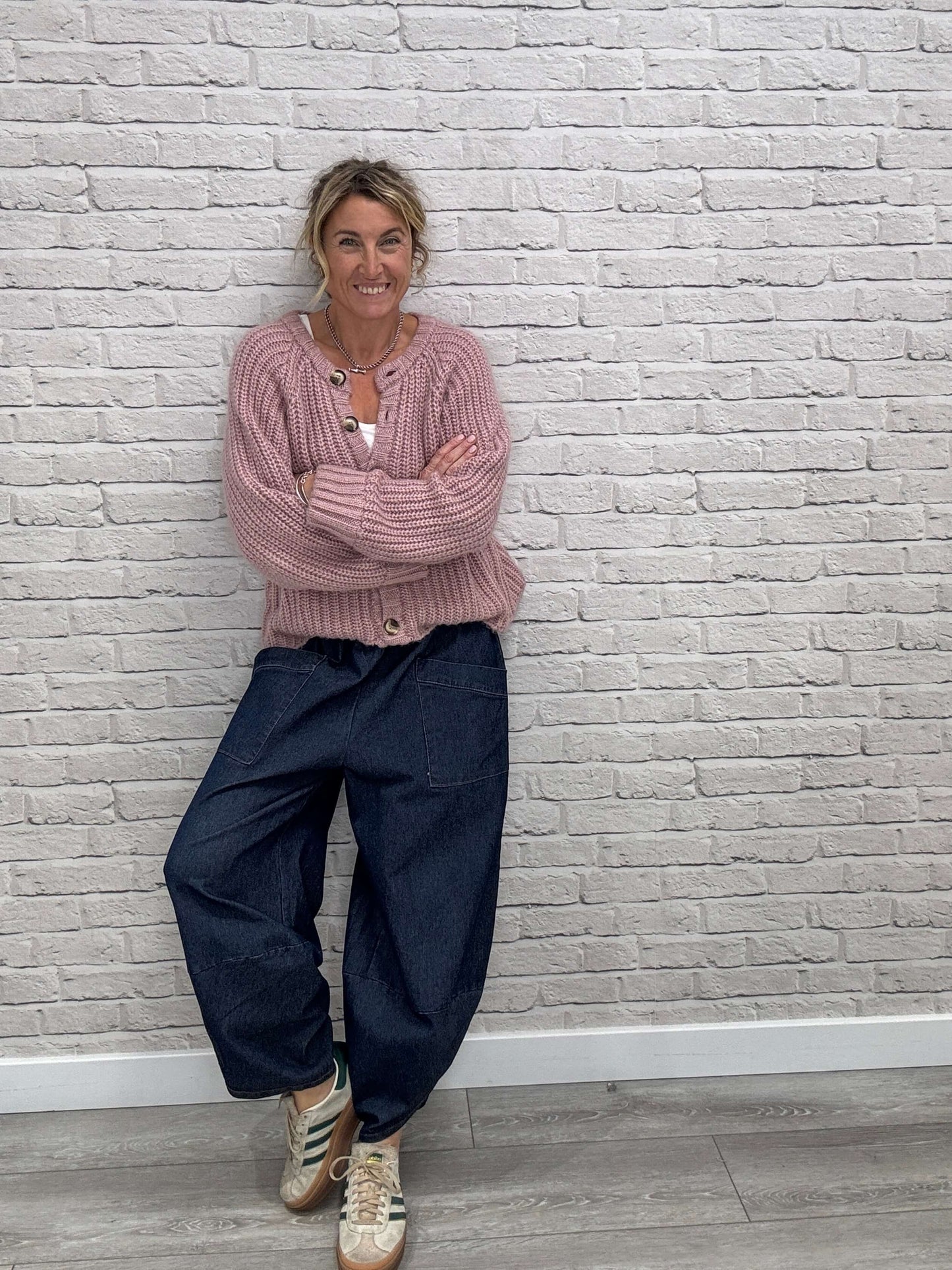 Denim Front Pocket Cocoon Pants