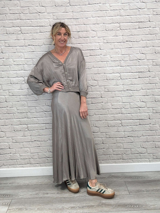 Orla Satin Top | Mocha