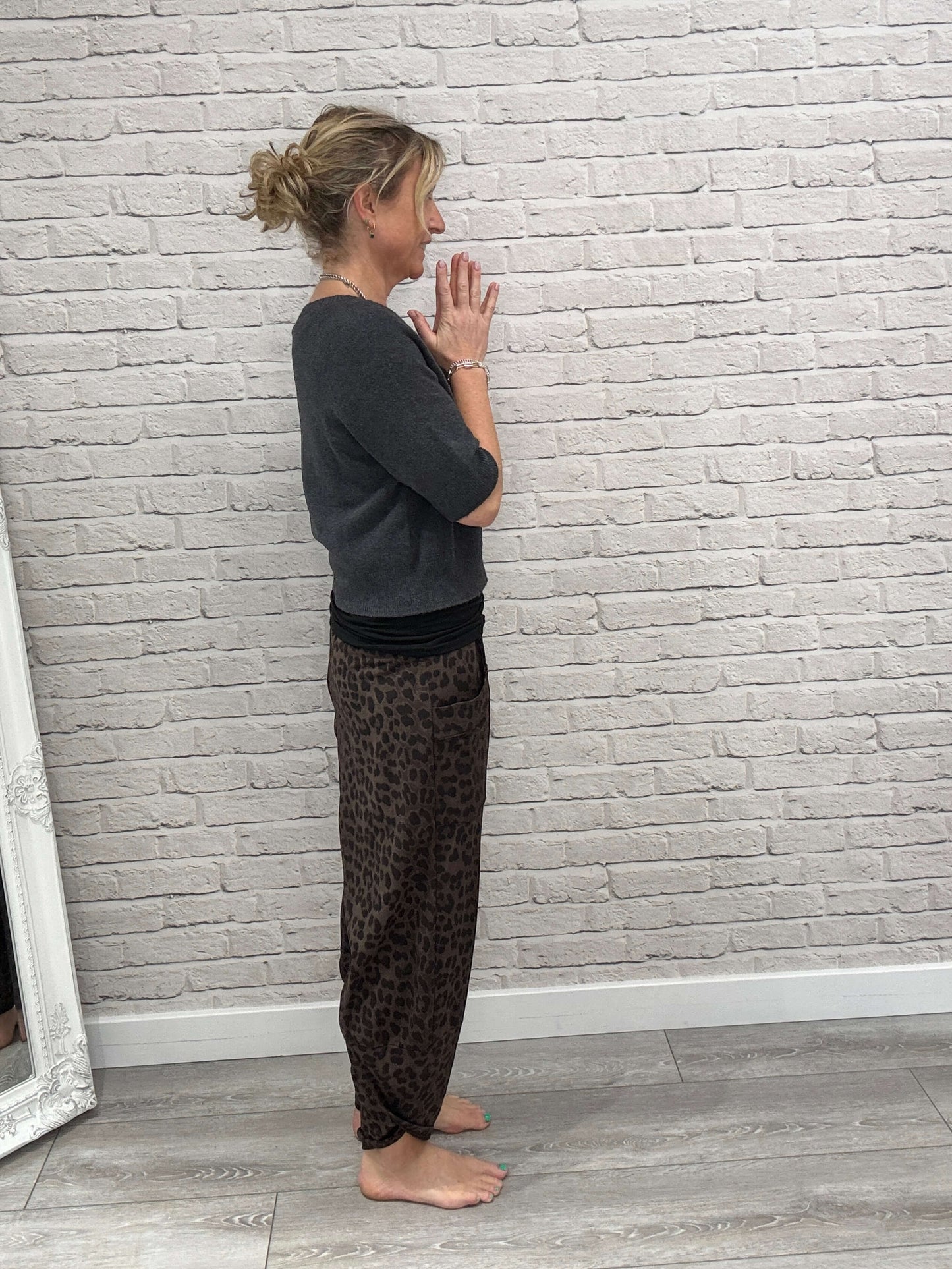 Barrel Slouch Pants | Chocolate Leopard (NEW)