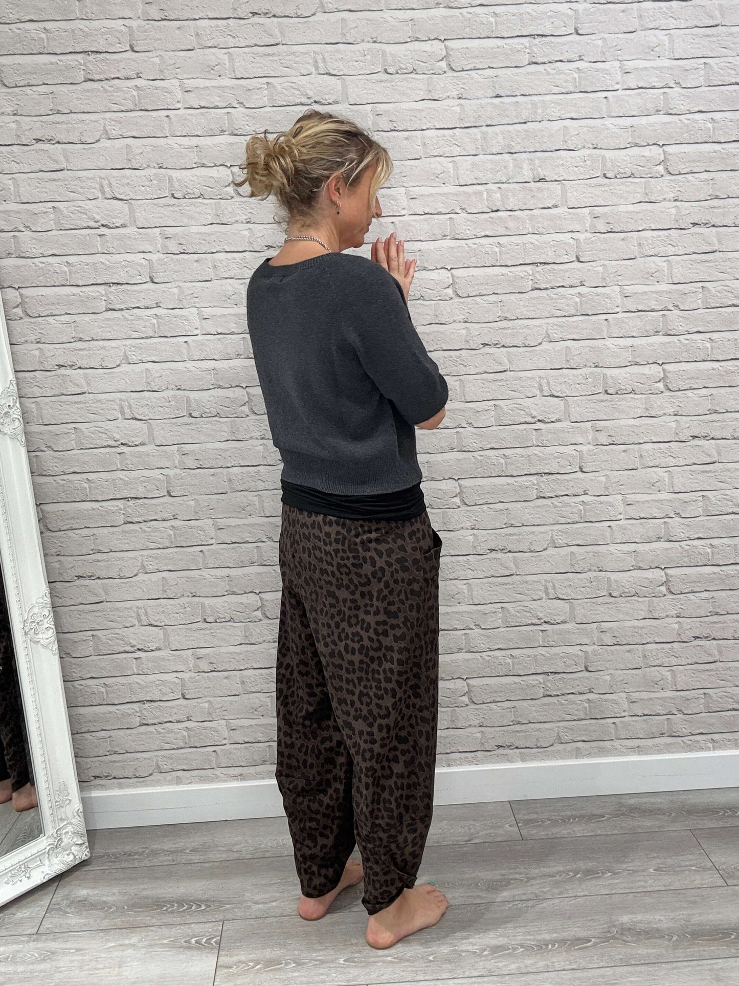 Barrel Slouch Pants | Chocolate Leopard (NEW)