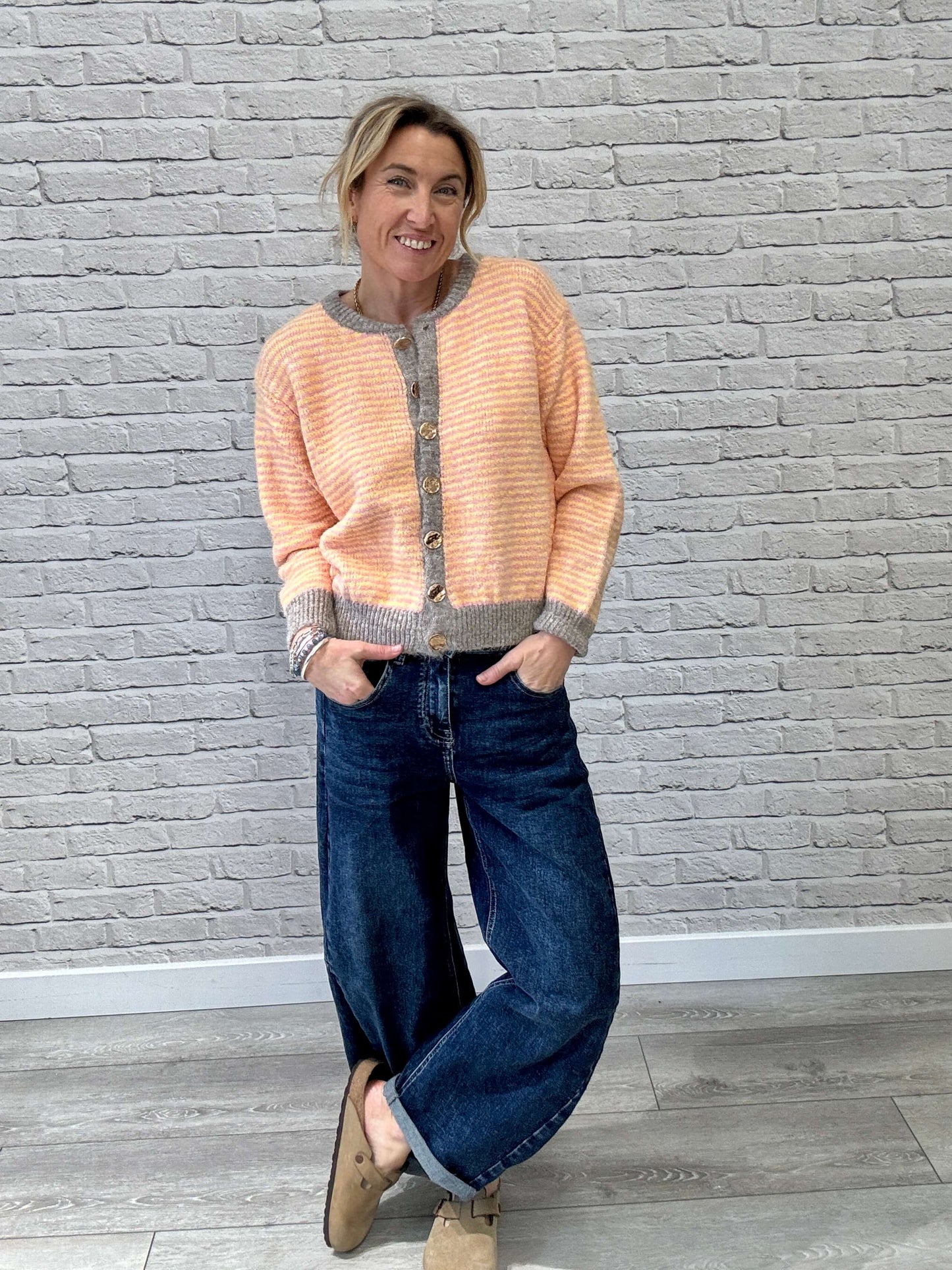 Bubblegum Cardigan | Pink & Yellow