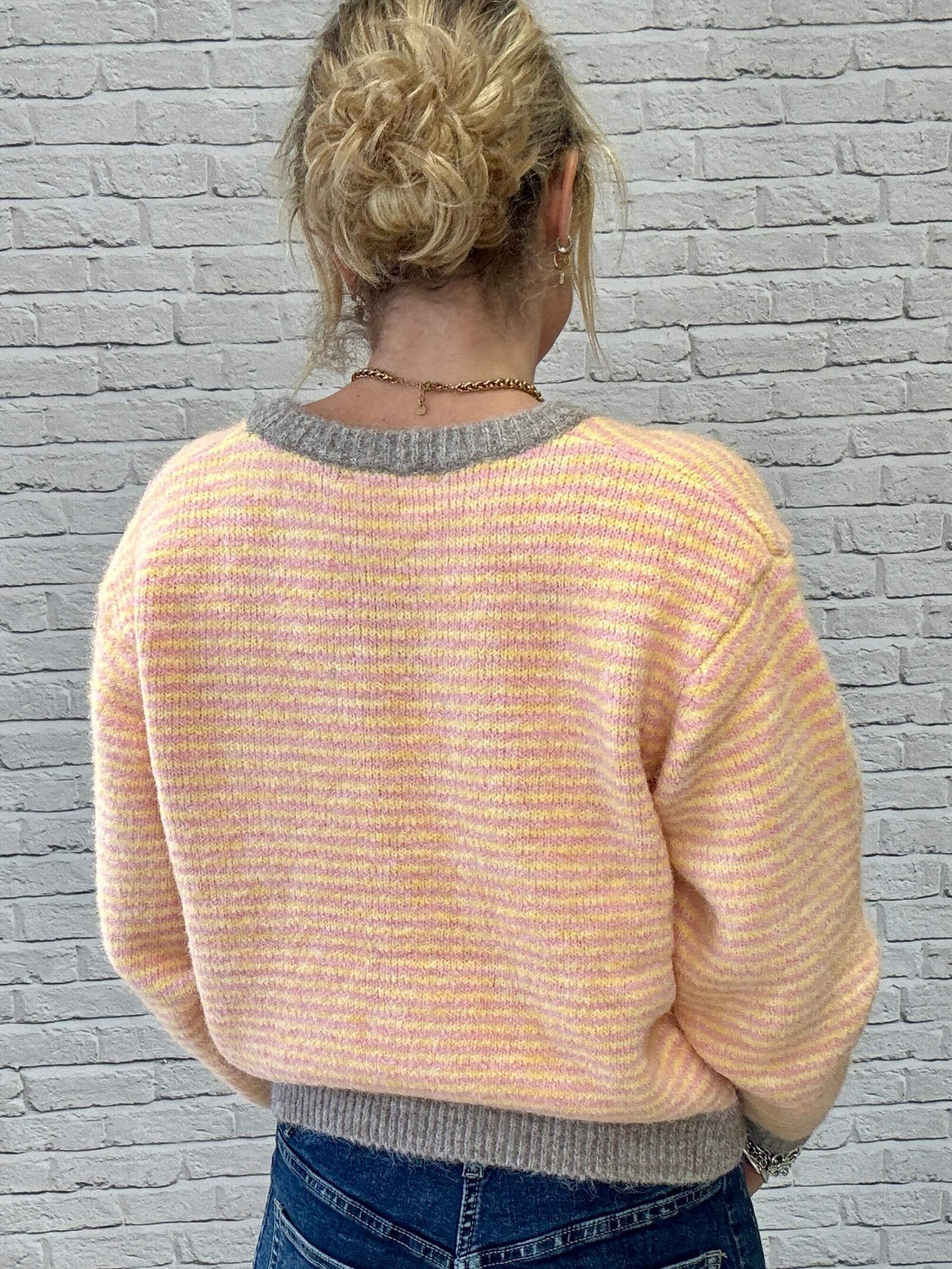 Bubblegum Cardigan | Pink & Yellow