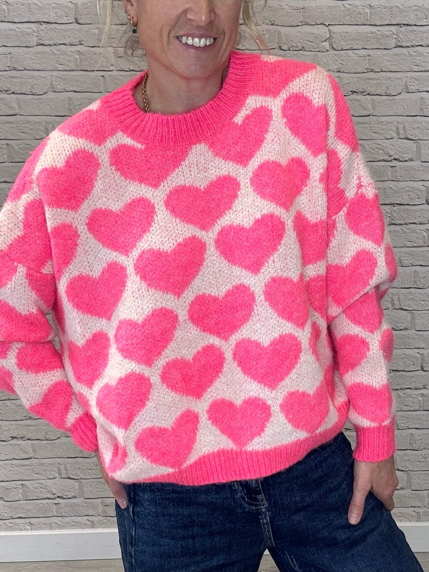 Heart Jumper | Neon Pink
