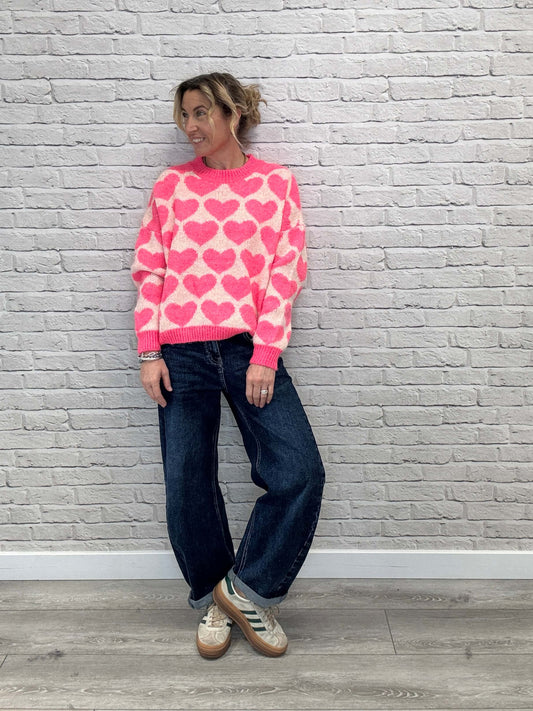 Heart Jumper | Neon Pink