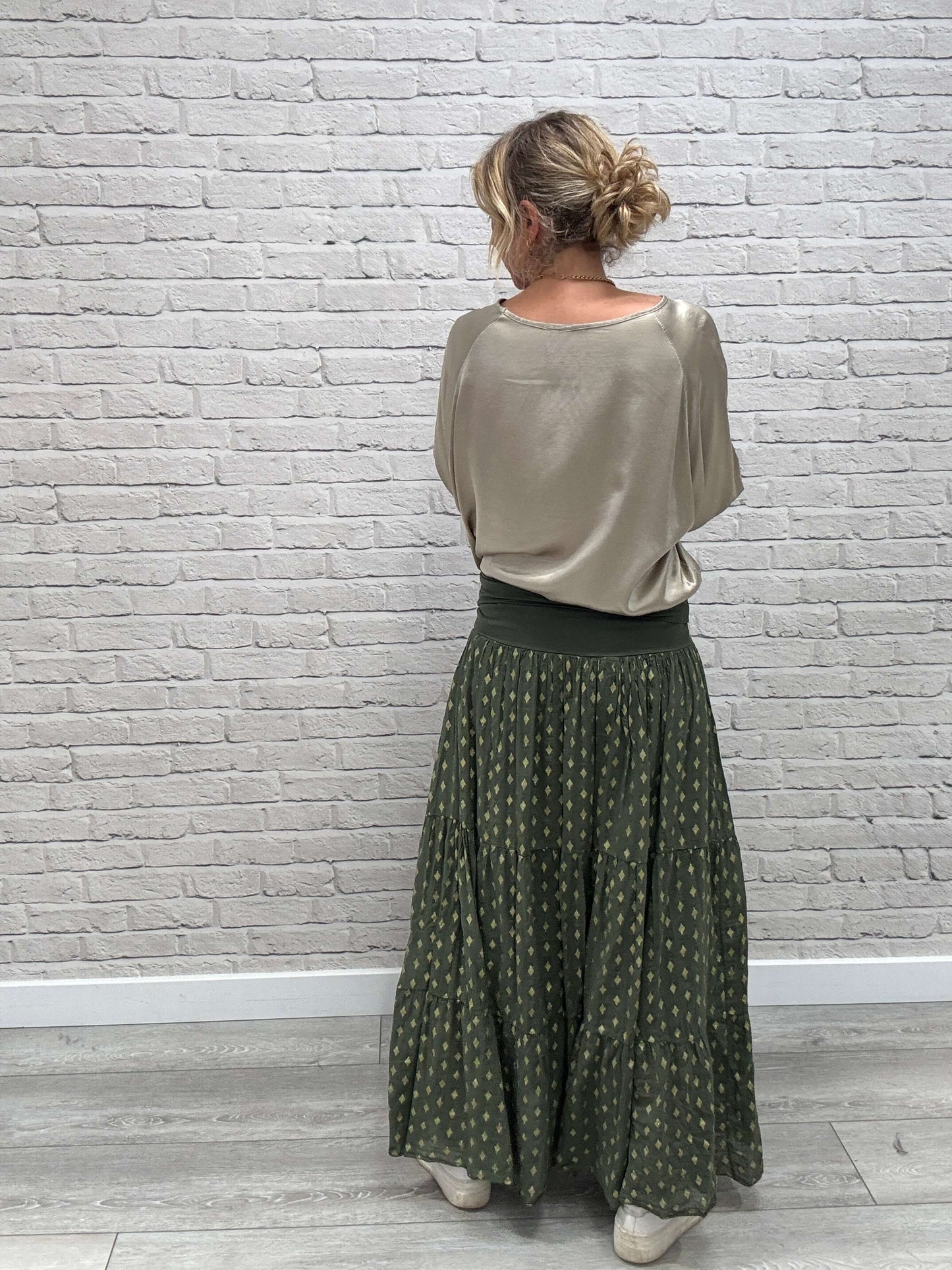 Sophia Satin Top | Pale Gold