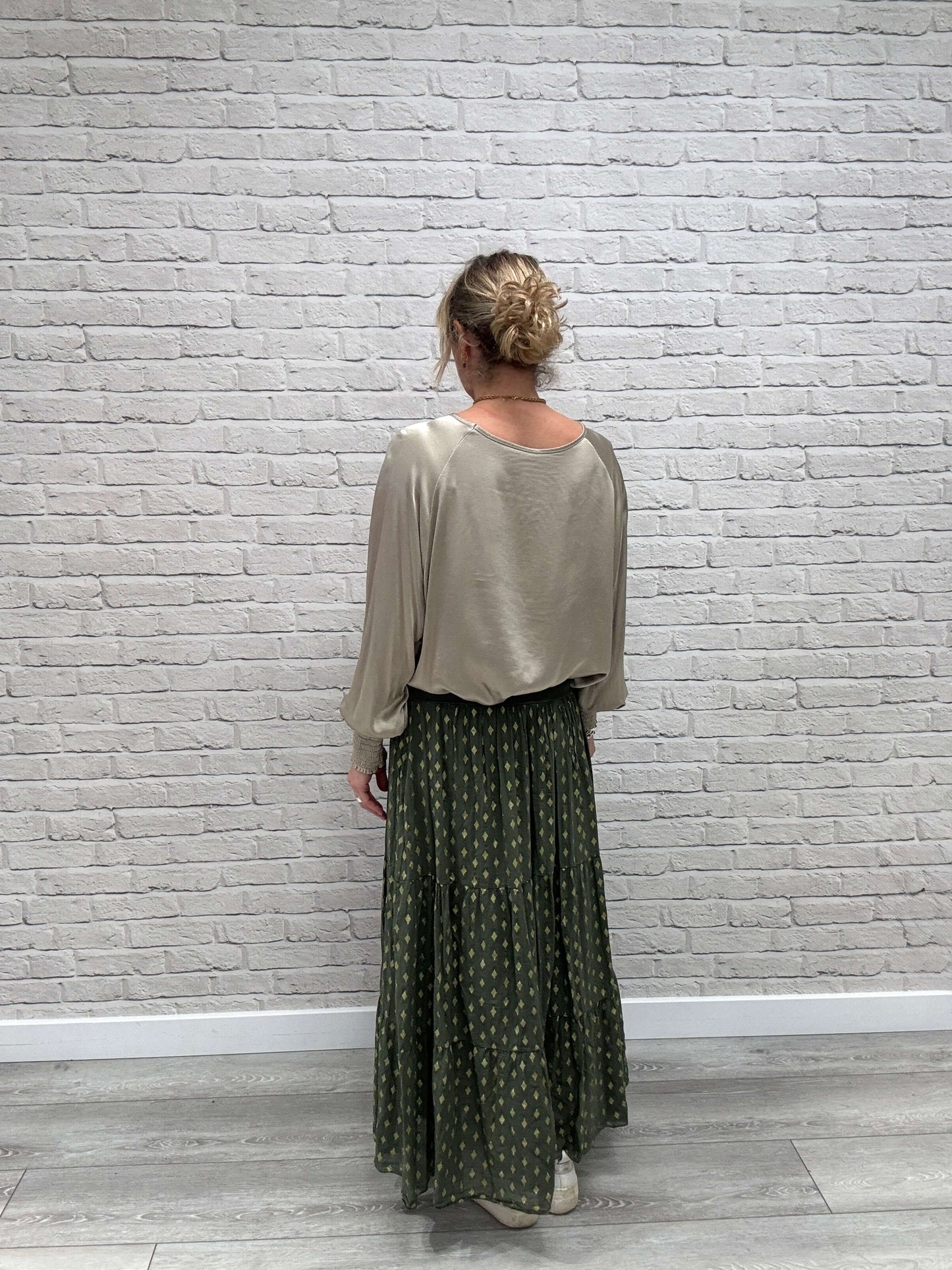 Sophia Satin Top | Pale Gold