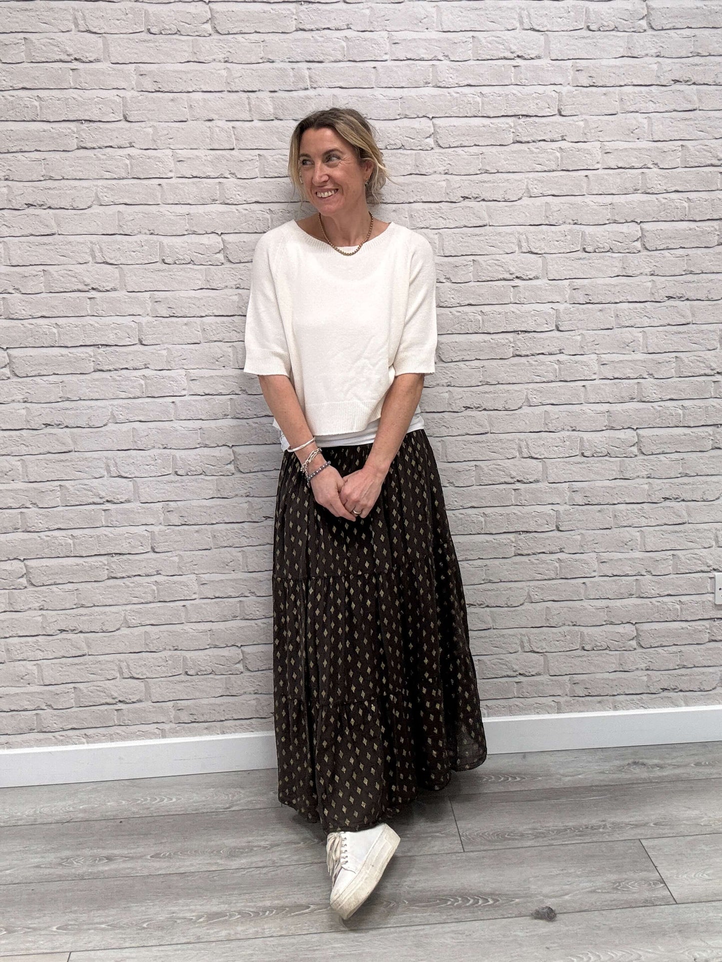 Chocolate & Gold Maxi Skirt (NEW)