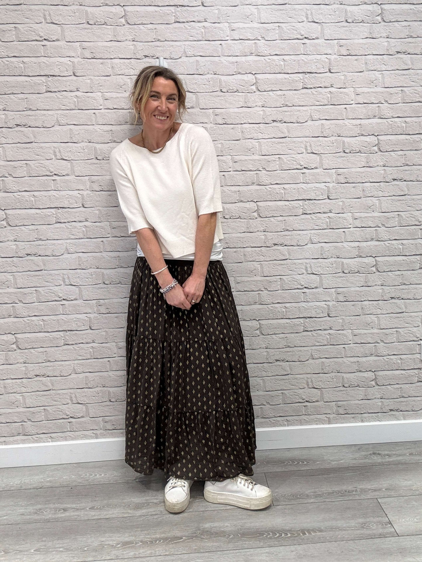 Chocolate & Gold Maxi Skirt (NEW)