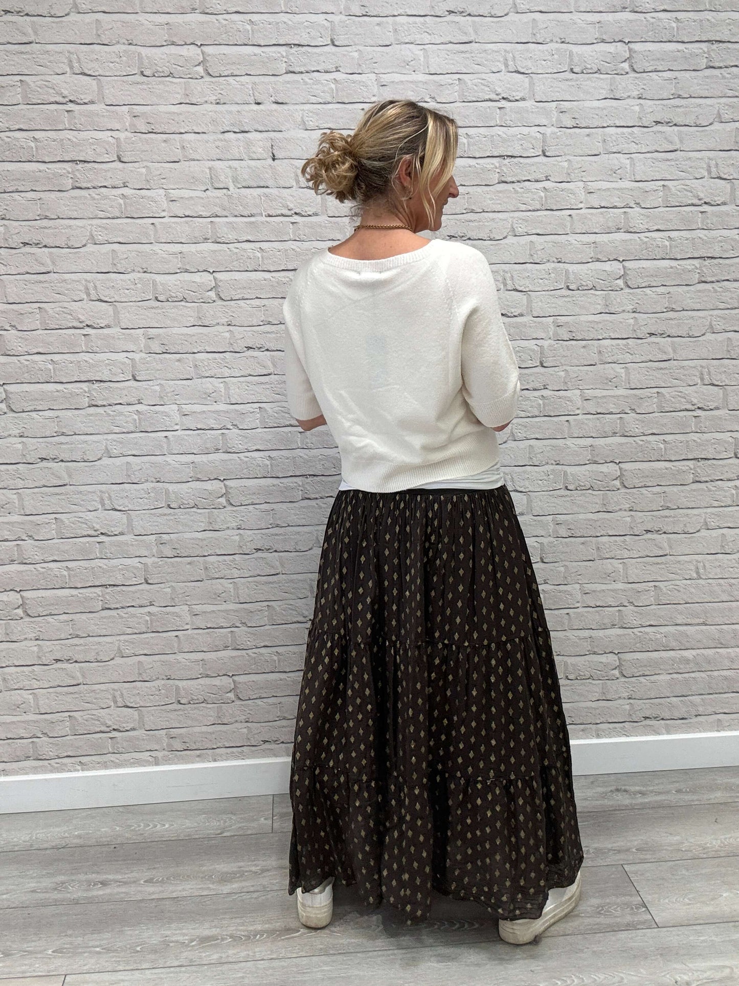 Chocolate & Gold Maxi Skirt (NEW)