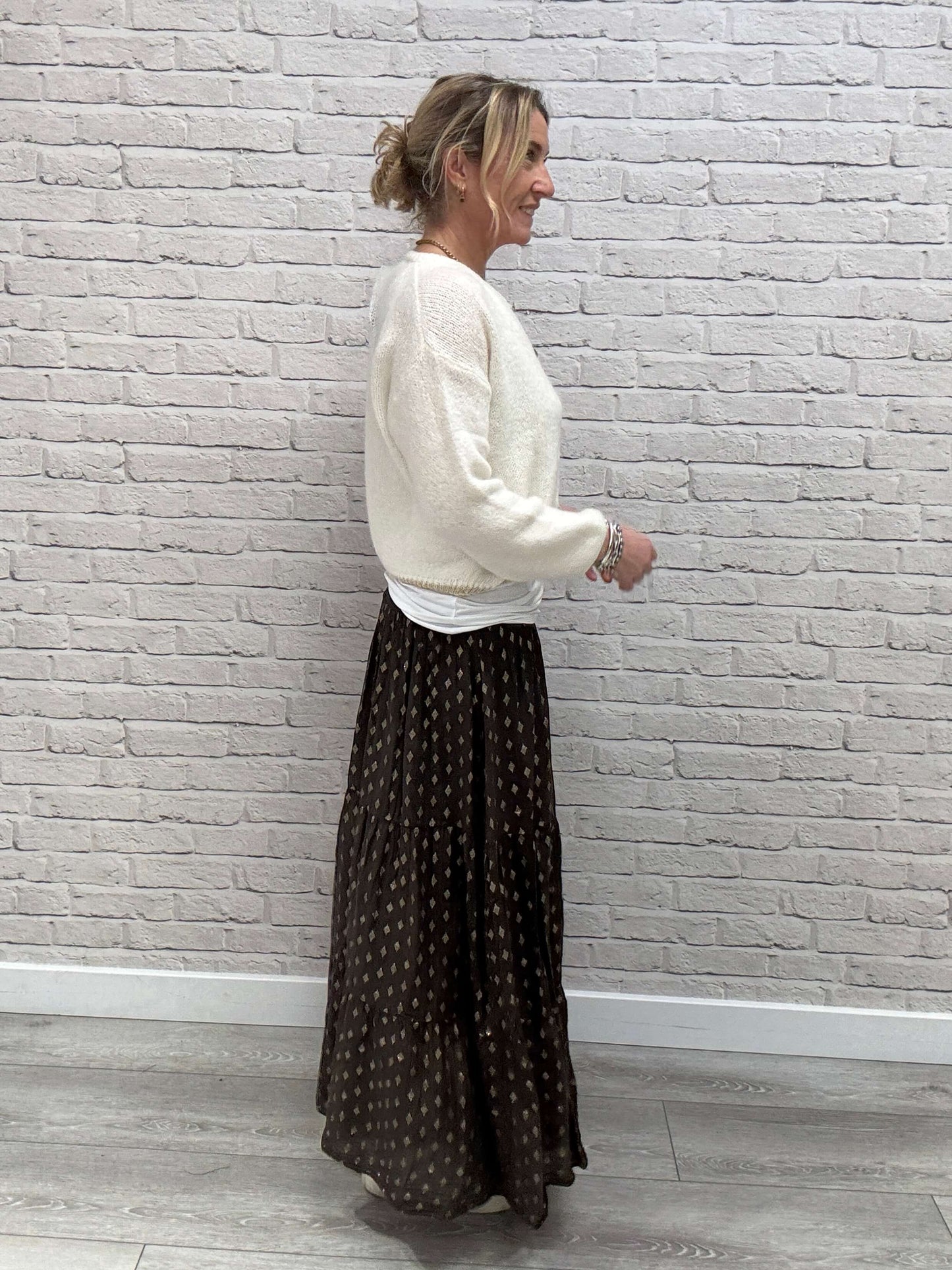 Chocolate & Gold Maxi Skirt (NEW)