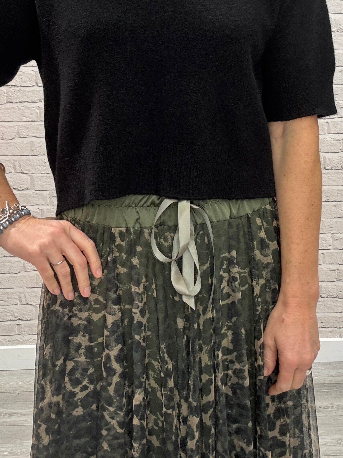Minty Tulle Skirt | Khaki Leopard