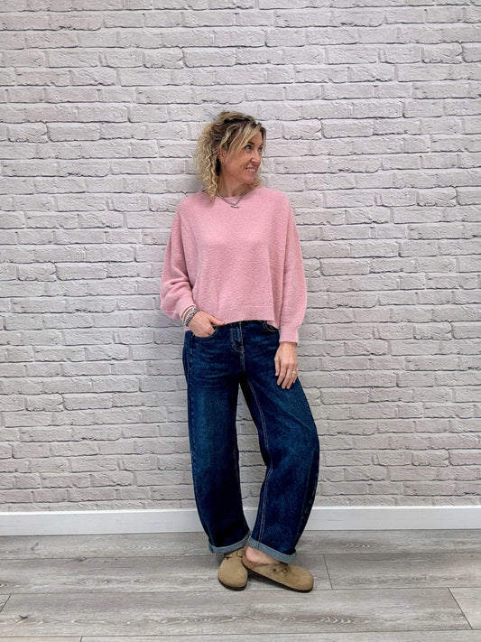 Alpaca Blend Relaxed Jumper | Vintage Pink