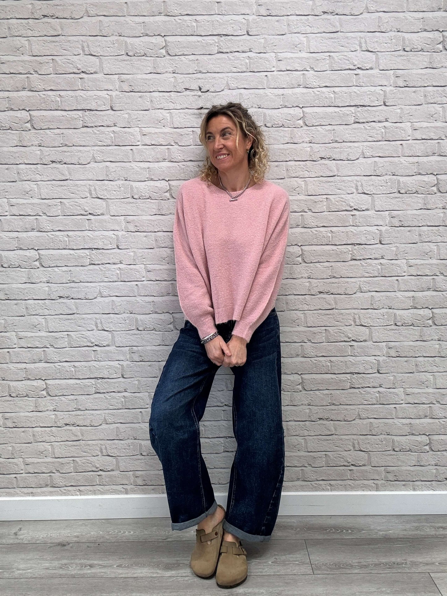 Alpaca Blend Relaxed Jumper | Vintage Pink