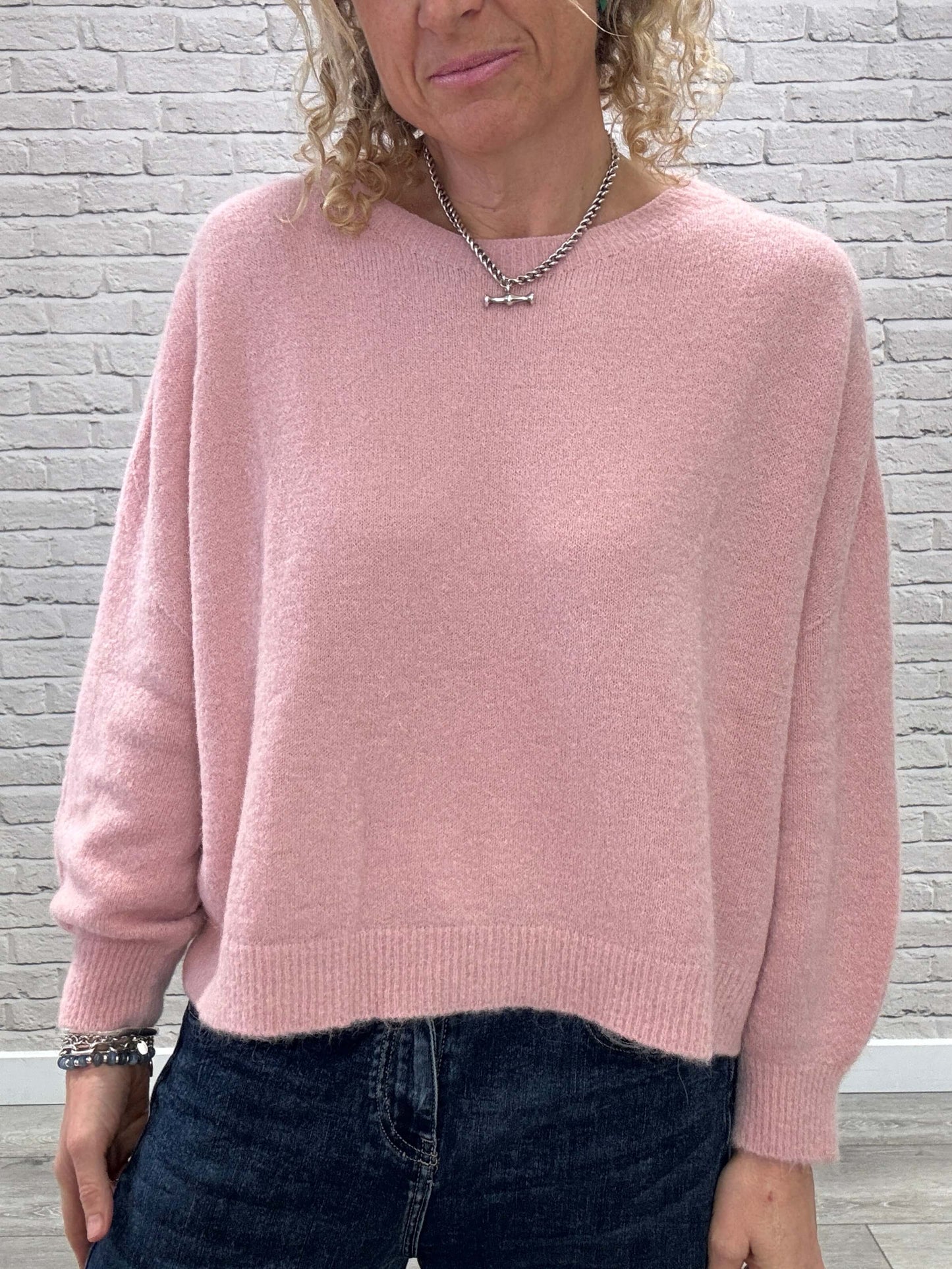 Alpaca Blend Relaxed Jumper | Vintage Pink