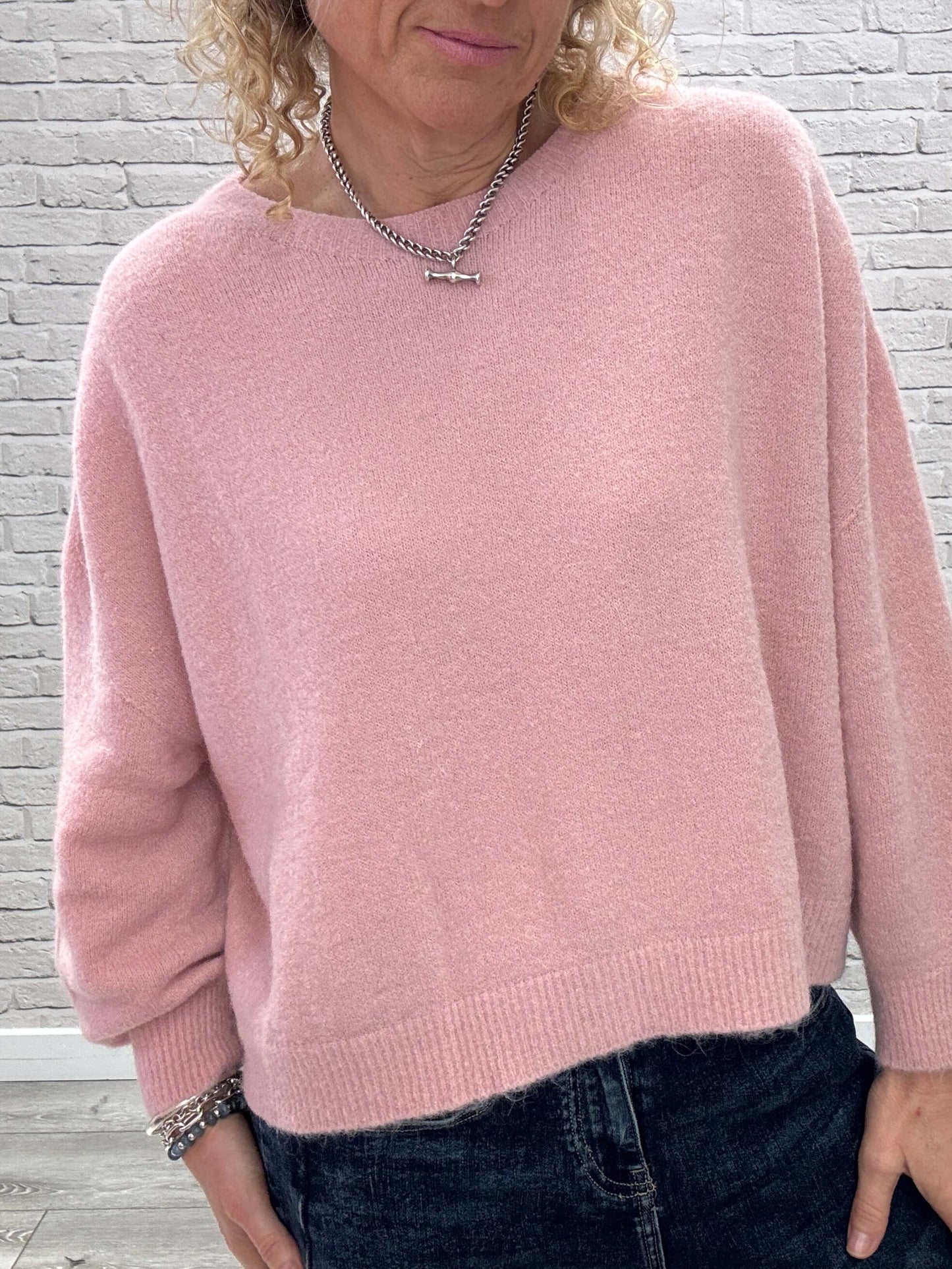 Alpaca Blend Relaxed Jumper | Vintage Pink