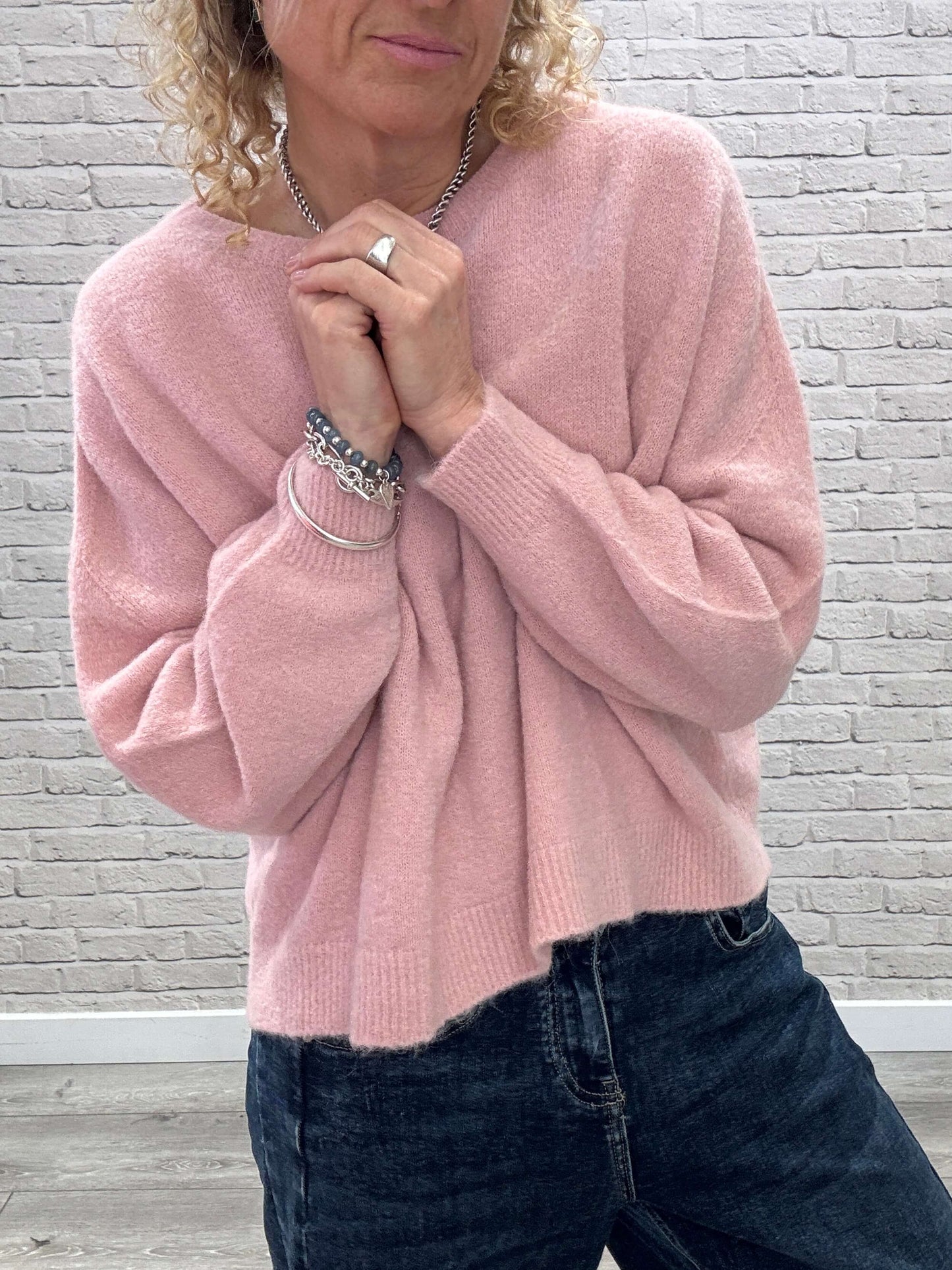 Alpaca Blend Relaxed Jumper | Vintage Pink
