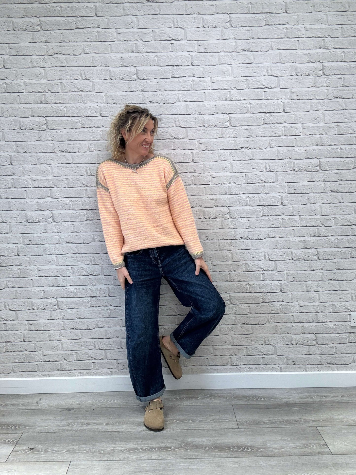 Stockholm Stitch Jumper | Pink & Yellow