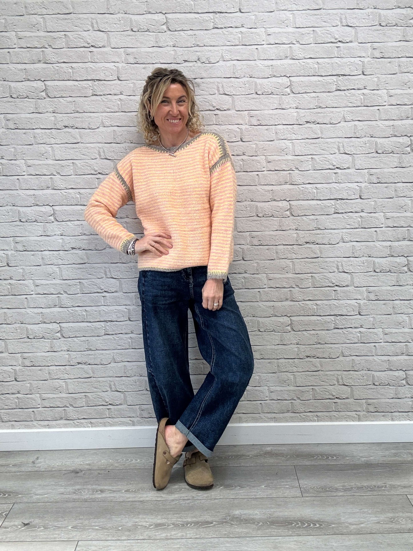 Stockholm Stitch Jumper | Pink & Yellow