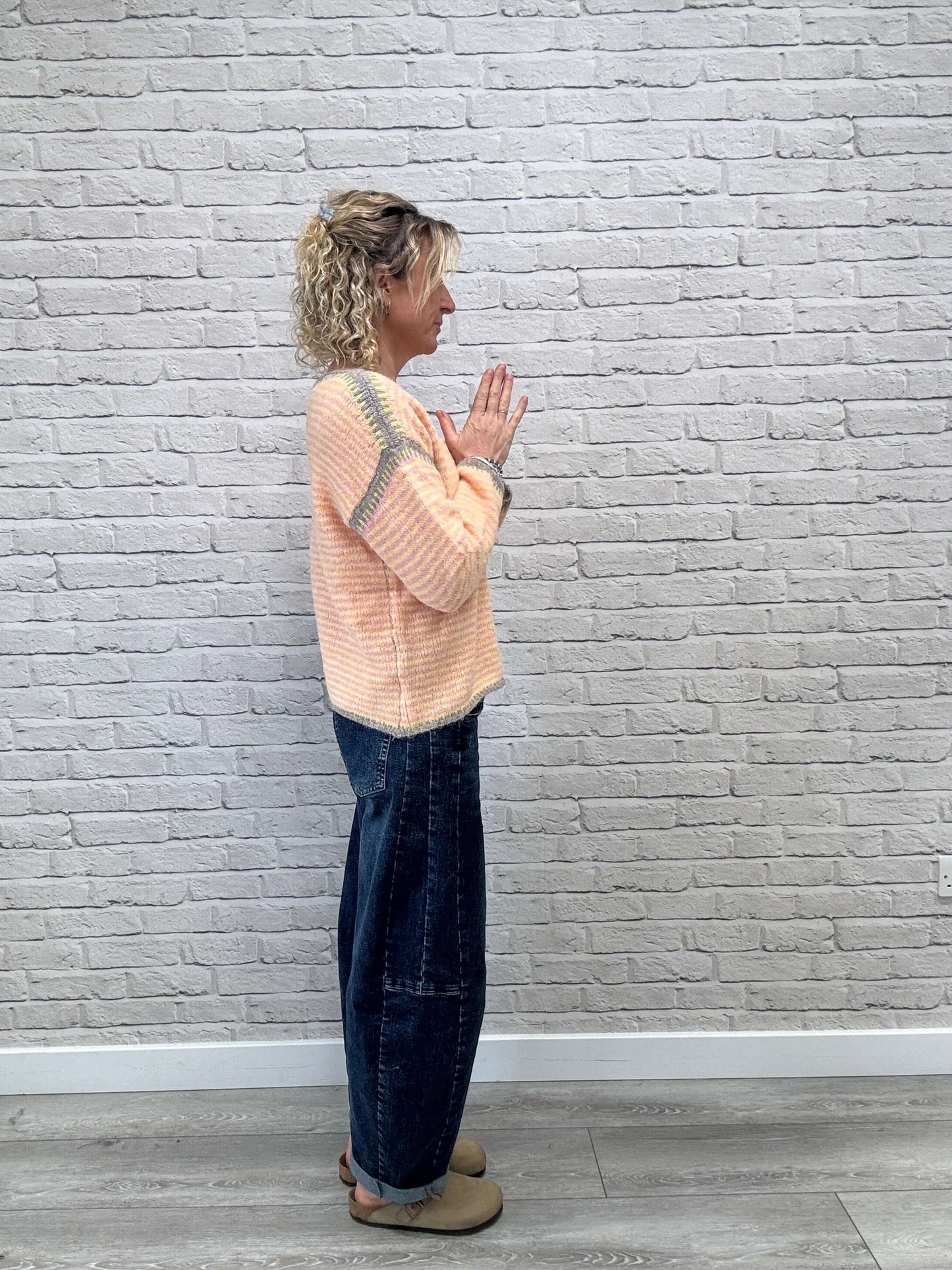 Stockholm Stitch Jumper | Pink & Yellow