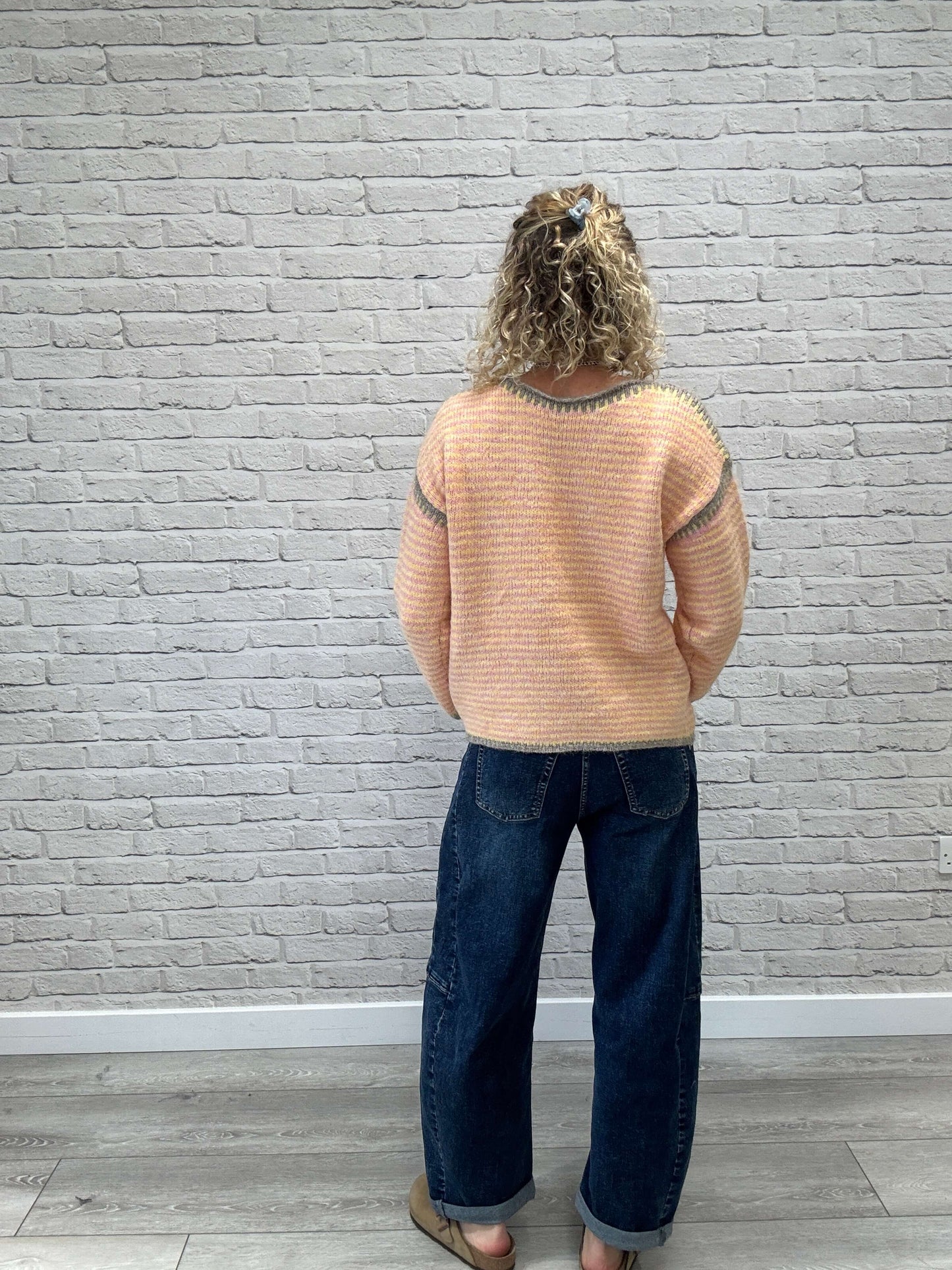 Stockholm Stitch Jumper | Pink & Yellow