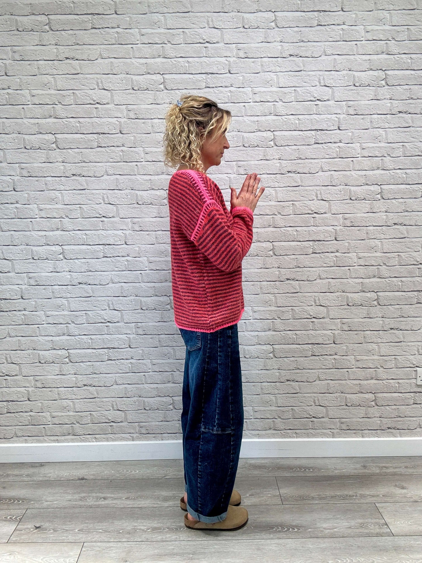 Stockholm Stitch Jumper | Red & Burgundy