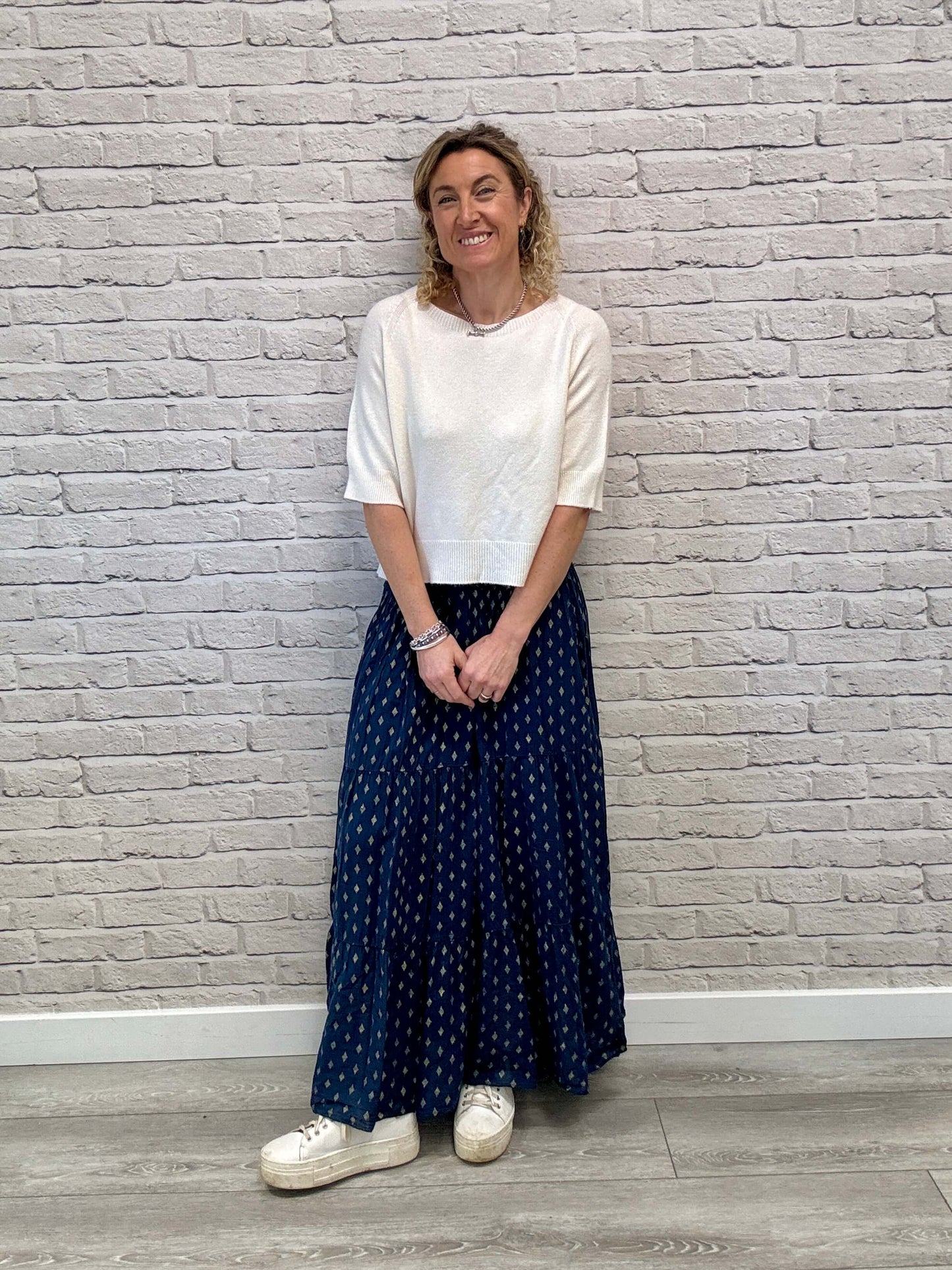 Navy & Gold Maxi Skirt (NEW)