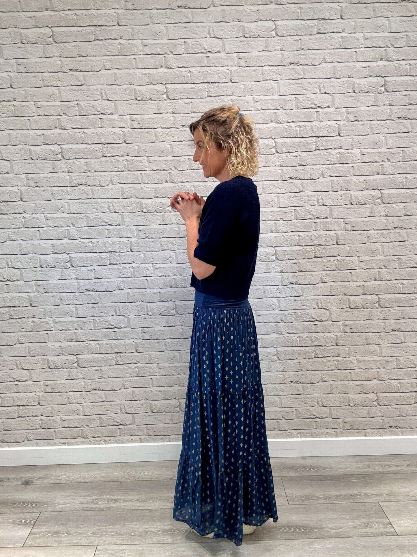 Navy & Gold Maxi Skirt (NEW)