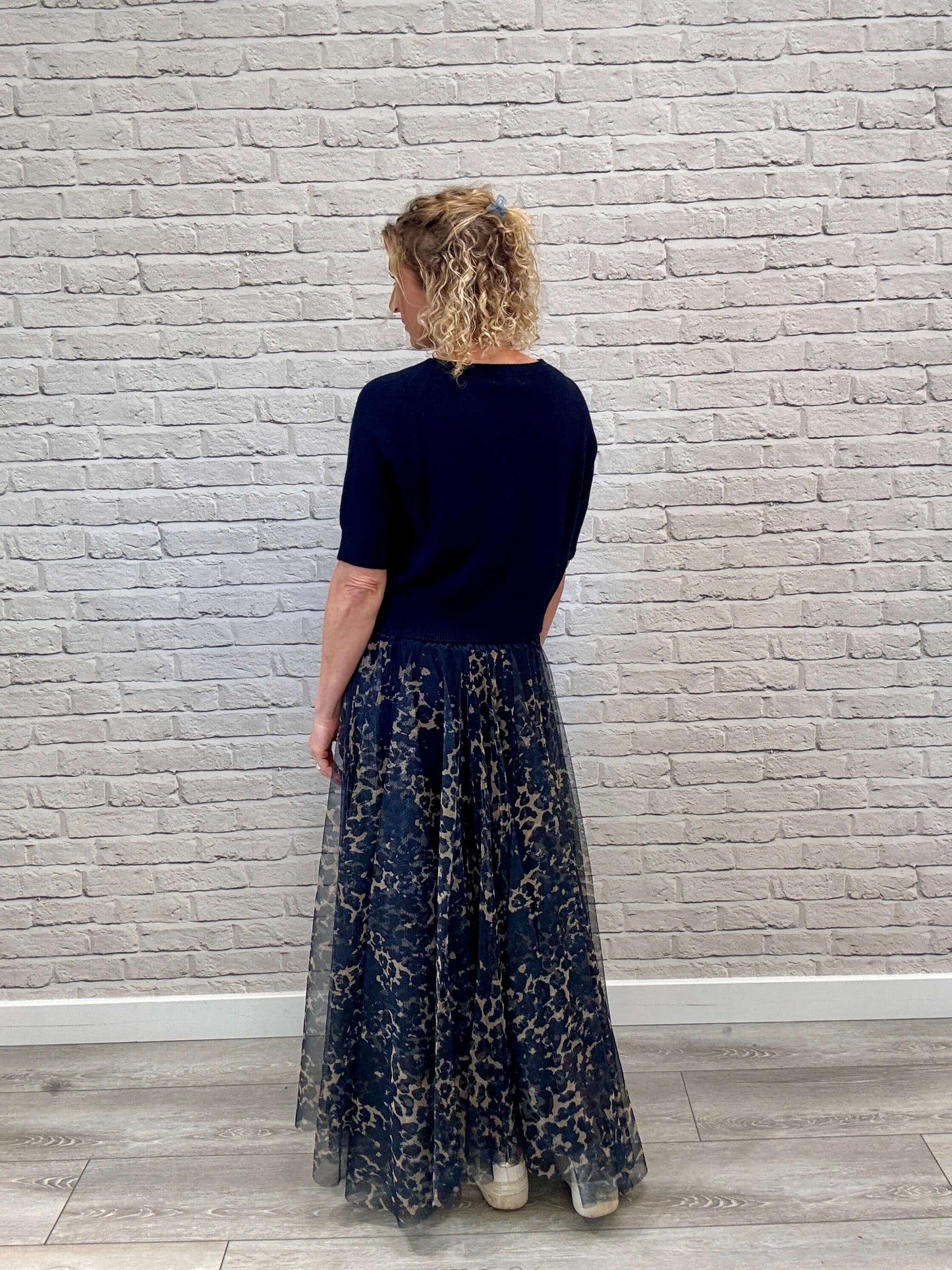 Minty Tulle Skirt | Navy Leopard
