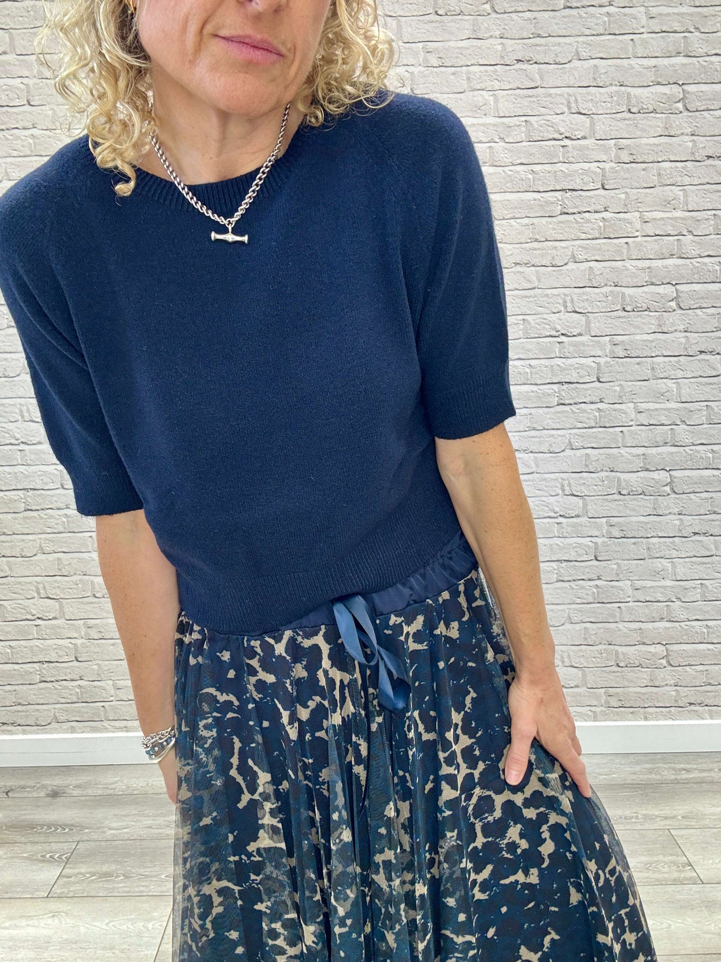 Minty Tulle Skirt | Navy Leopard