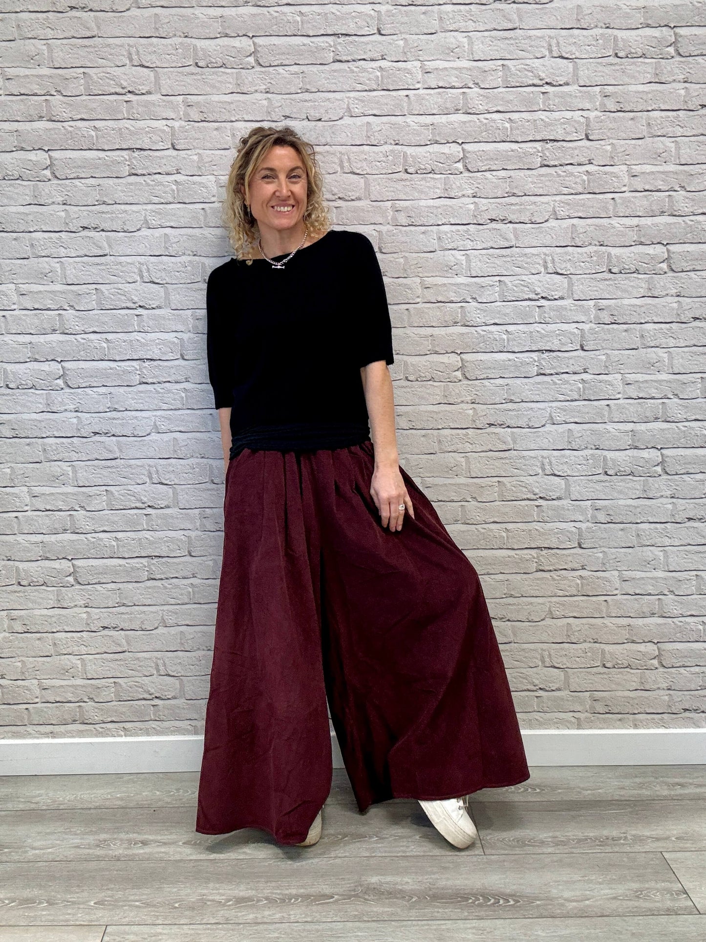 Soho Cord Palazzo Trousers | Plum