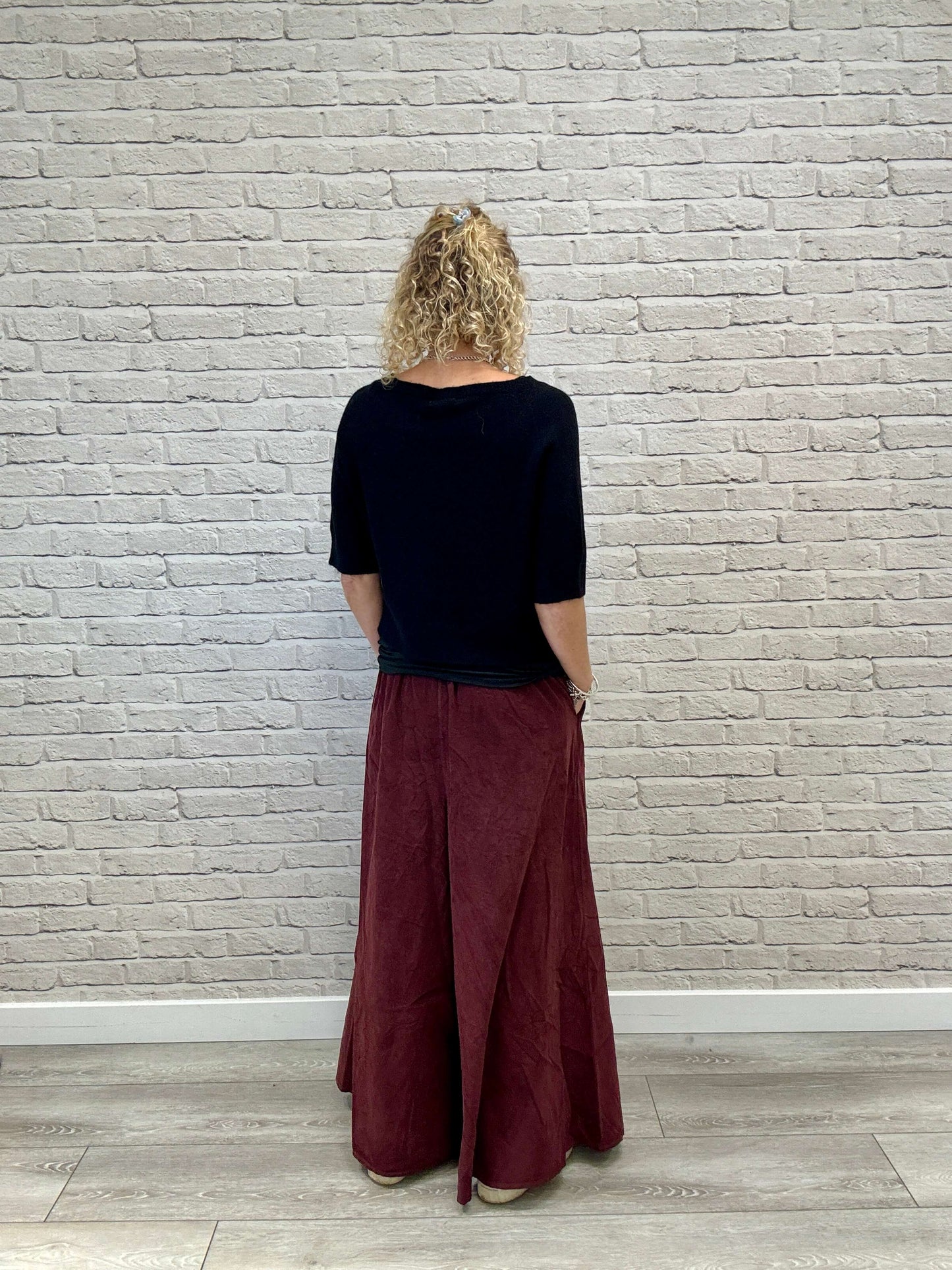 Soho Cord Palazzo Trousers | Plum