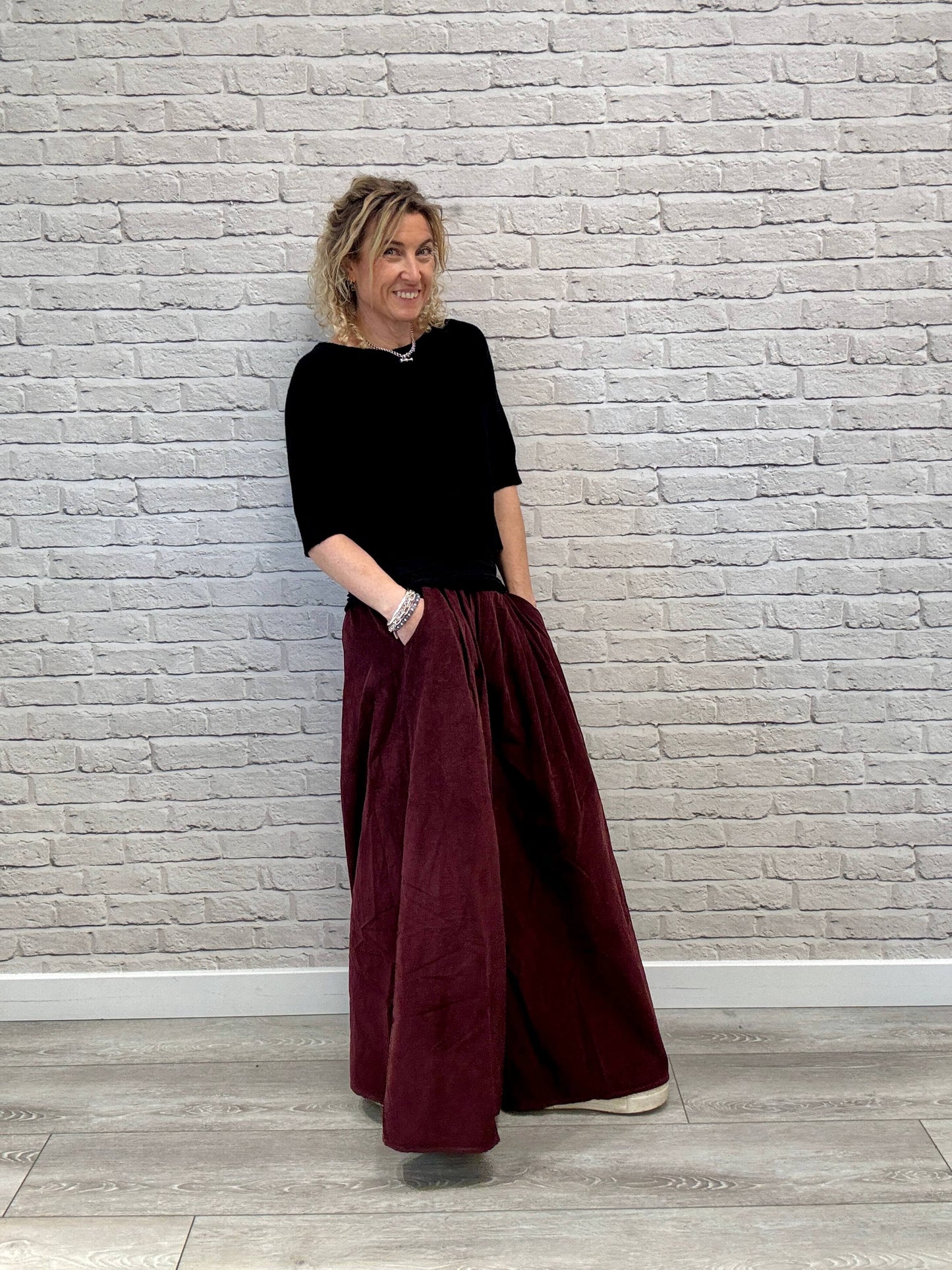Soho Cord Palazzo Trousers | Plum